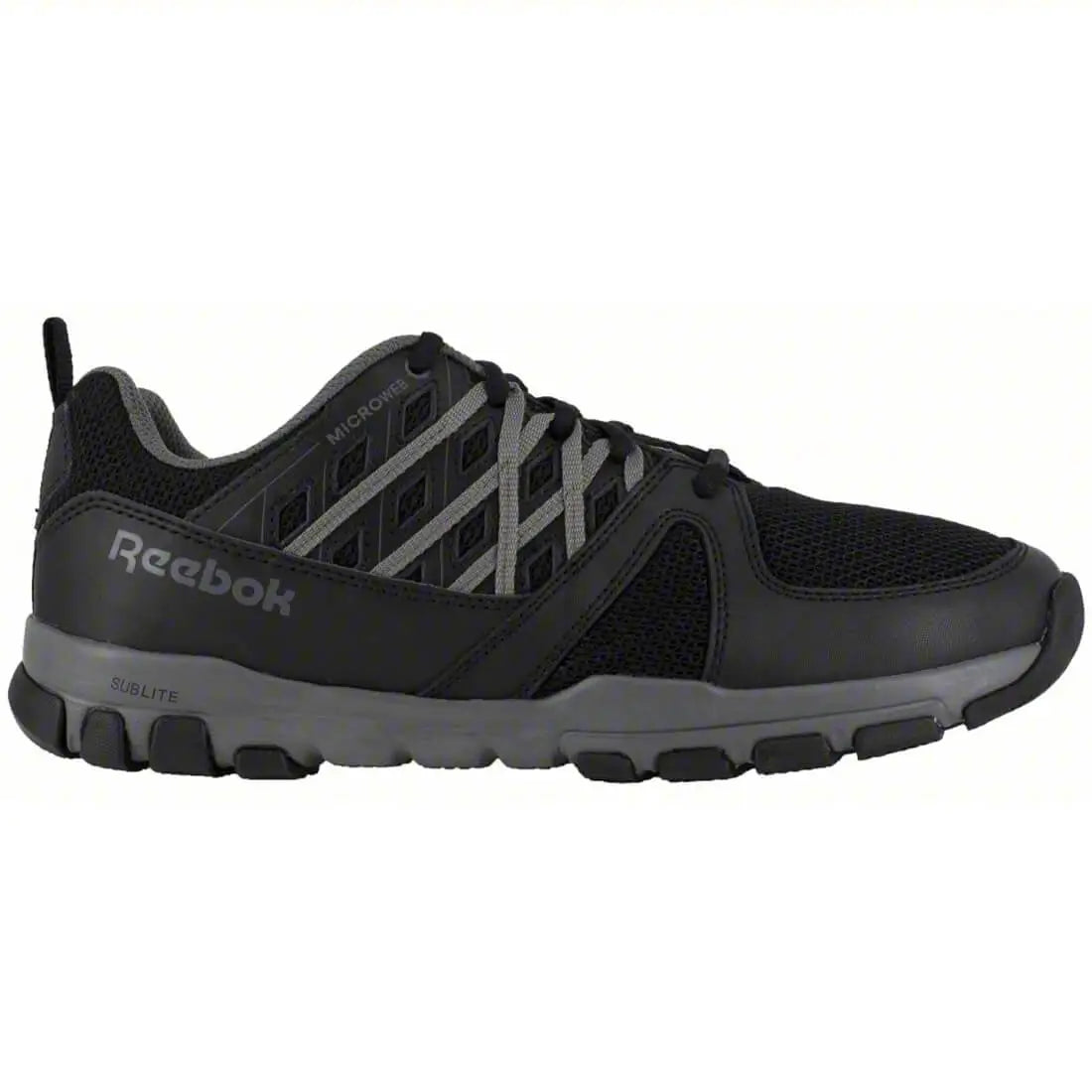 **Sublite Steel Toe Athletic Work Shoes for Men - Lightweight Safety Shoes for Construction, Warehouse & Industrial Use - Black Non-Slip Work Sneakers**