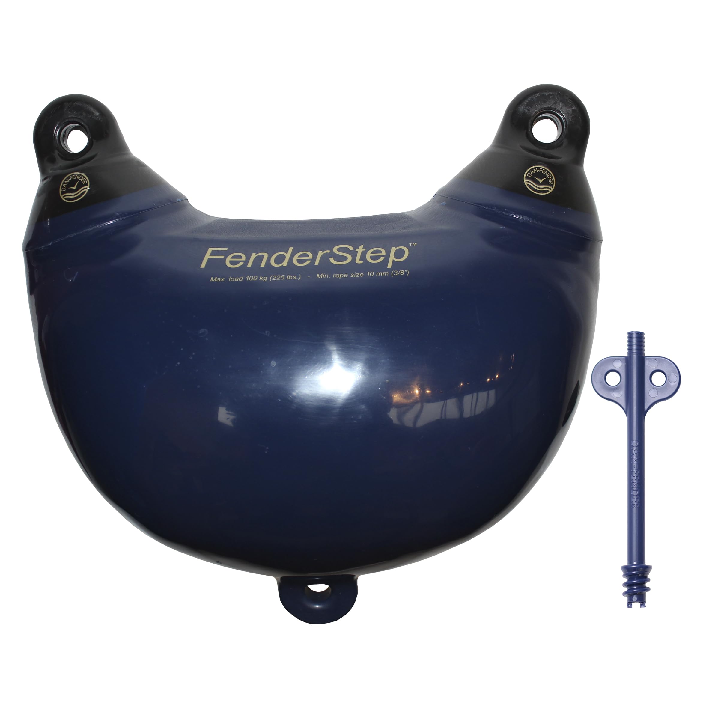 Dan Fender FenderStep - Multi-Purpose Boat Boarding Step & Marine Bumper - Easy Access Ladder for Yachts, Pontoons & Boats - Docking Accessories (Navy Blue) - Perfect for Safe Boarding, Dock Protection & Water Activities