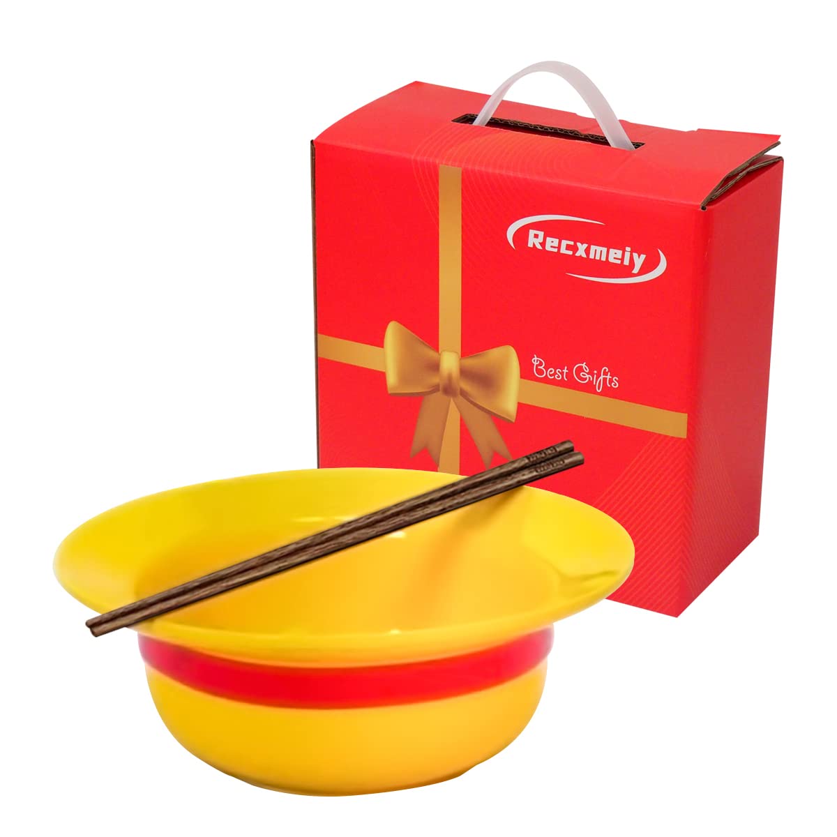 Premium Japanese Ramen Ceramic Bowl Set - Anime Themed Straw Hat Ramen Bowls with Chopsticks - Perfect Gift for Anime Fans & Ramen Lovers - Ideal for Home Dining, Restaurant Use, and Cosplay Themed Parties