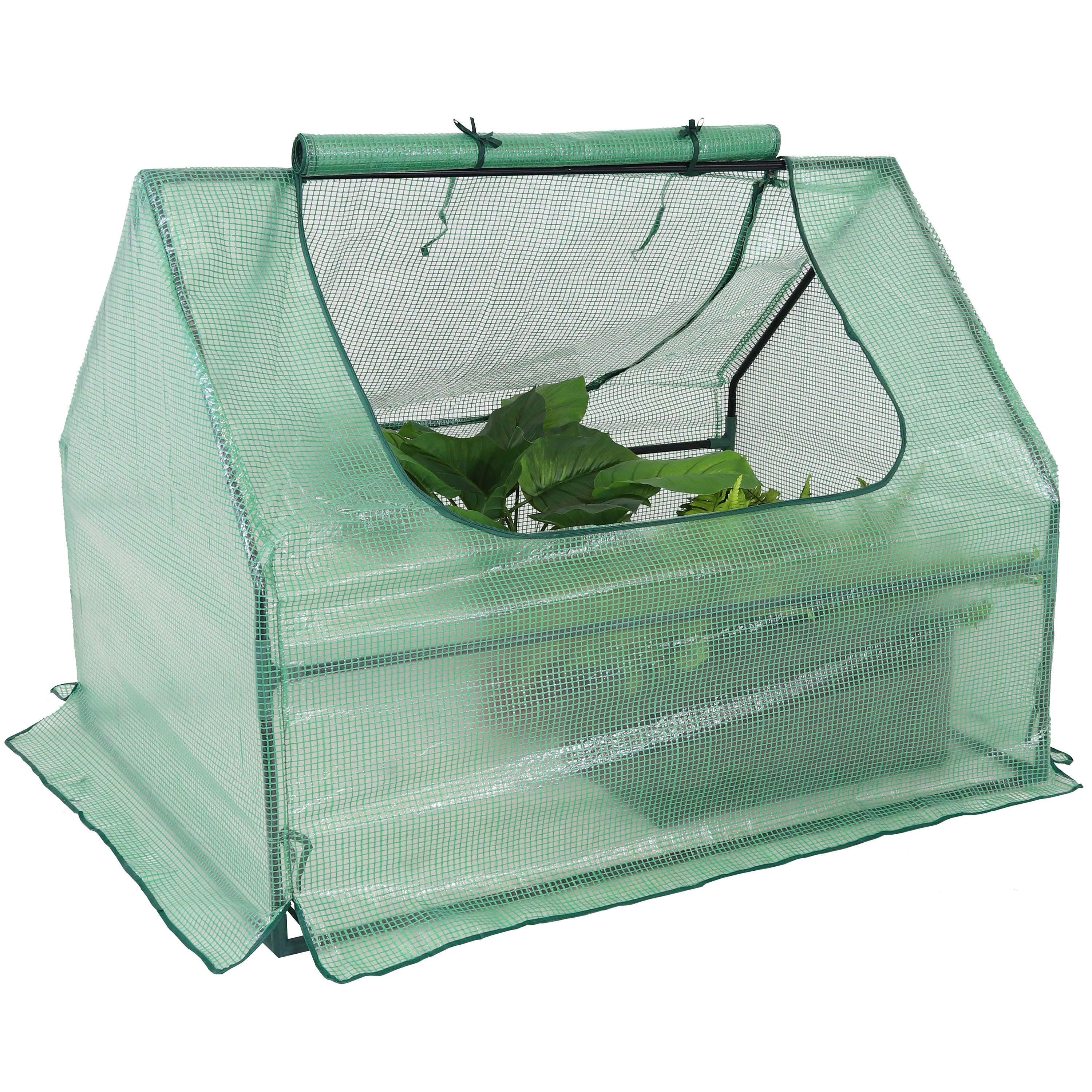 Sunnydaze Mini Greenhouse with 2 Side Doors - Portable Indoor/Outdoor Plant Protection for Herbs, Flowers & Seedlings - Perfect for Patio, Garden & Backyard Gardening