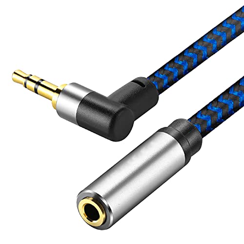 GGMTY 3.5mm Male to Female Stereo Audio Extension Cable 10FT, Cotton-Braided Jack Cord for Headphones, Speakers, Phones, Tablets, PCs - Perfect for Home Theater, Gaming, and Studio Setups