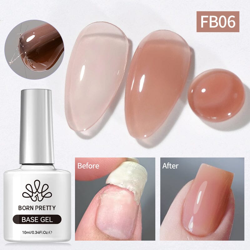 FB06 Nude Fiber Rubber Base Gel 10ml - Professional Nail Extension & Strengthening for Long-Lasting Manicures