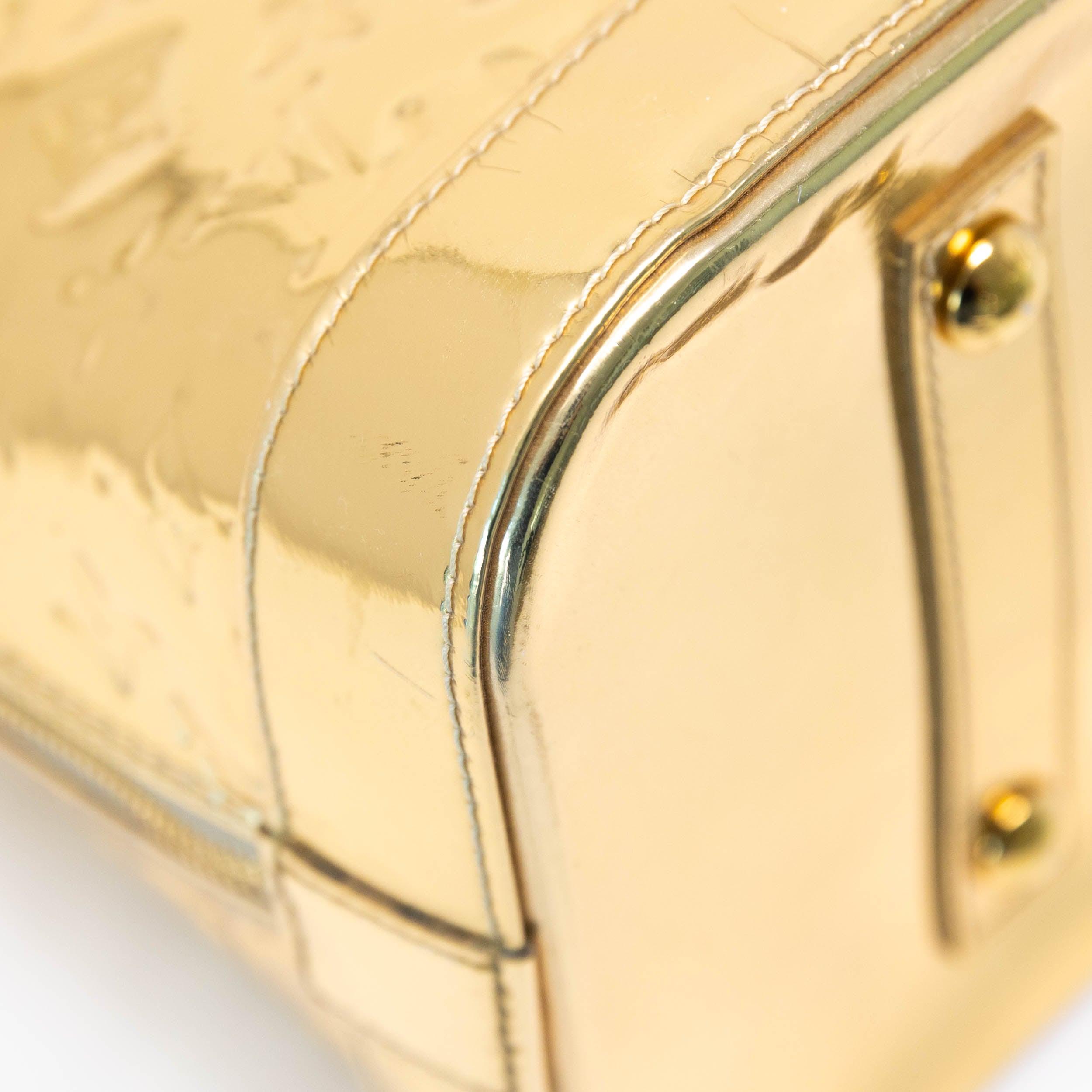 Authentic Louis Vuitton Gold Monogram Miroir Alma GM Handbag - Luxury Designer Shoulder Bag for Women, Perfect for Evening Parties & Special Occasions