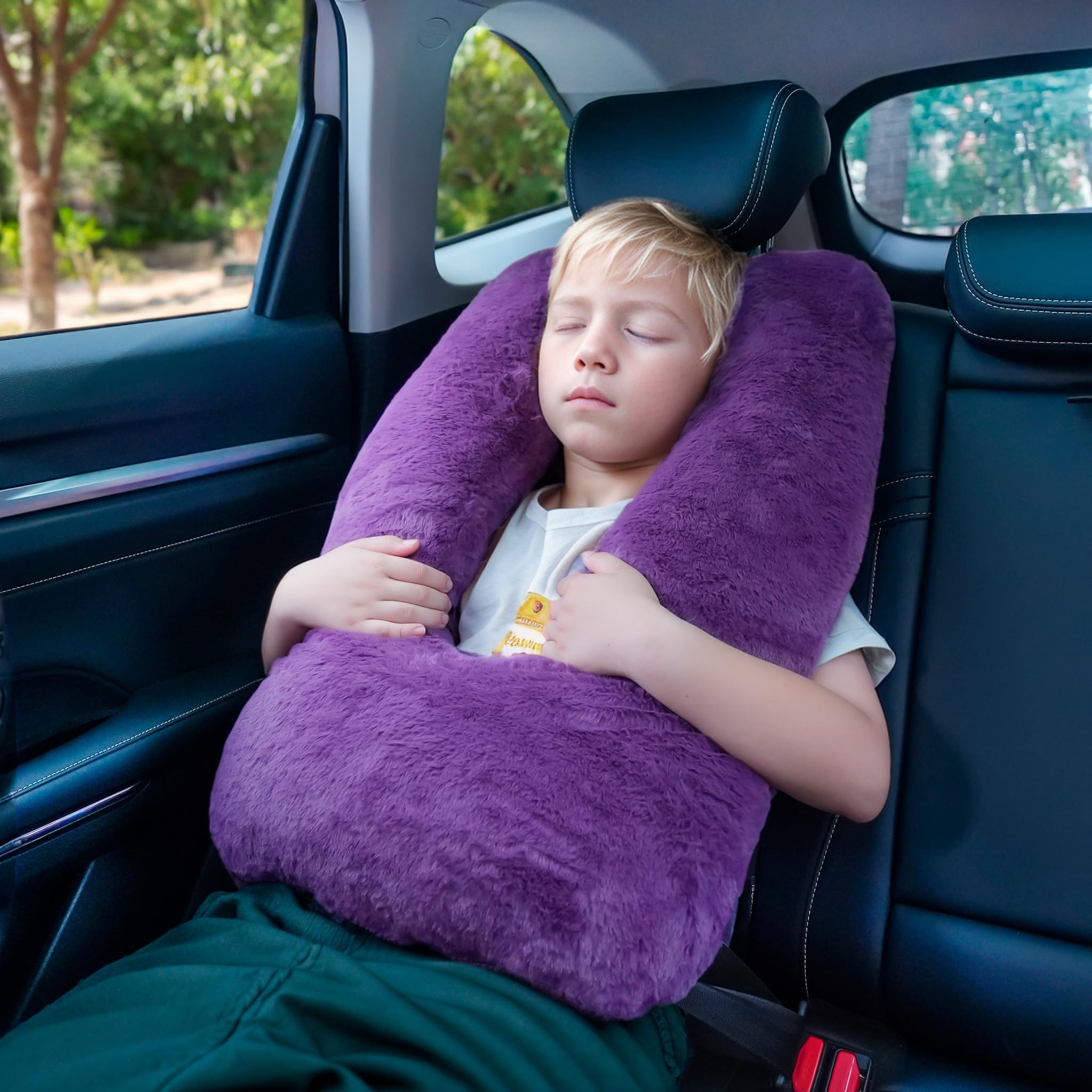 U-Shaped Travel Pillow for Car & Airplane - Memory Foam Neck Support Pillow for Adults & Kids - Back Seat & Long Distance Travel Accessories - Perfect for Road Trips, Flights, and Napping On-The-Go