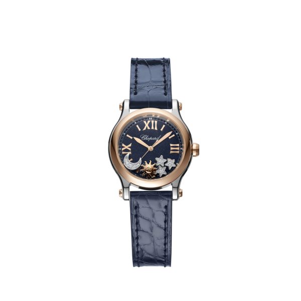 Chopard Happy Sport Ladies Watch - Stainless Steel with Sun, Moon & Stars Design | Luxury Women's Wristwatch for Everyday Wear & Special Occasions