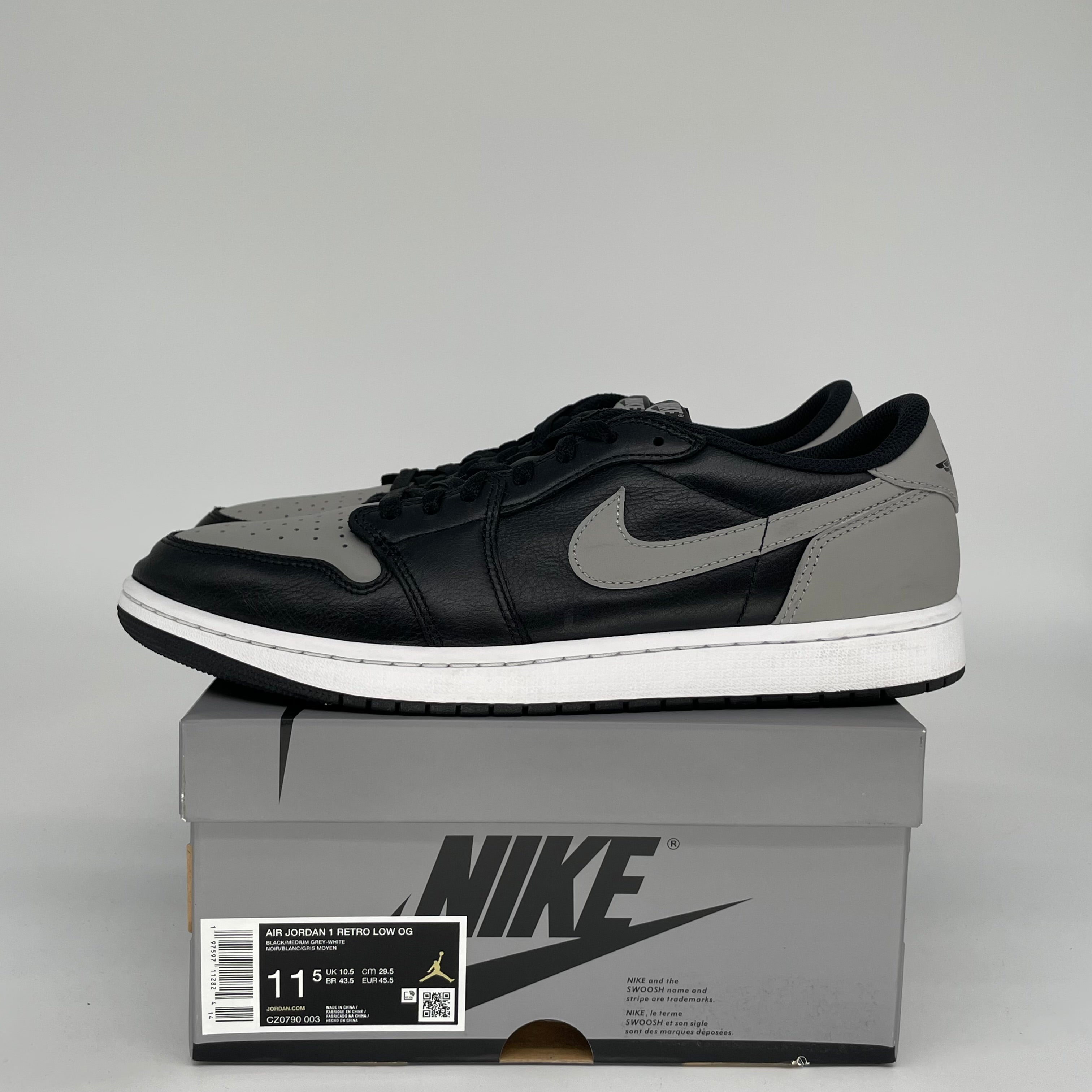 Original Air Jordan 1 Low Shadow Men's Basketball Shoes Size 11.5 - CZ0790-003 | Casual Streetwear & Sneaker Collection for Urban Fashion