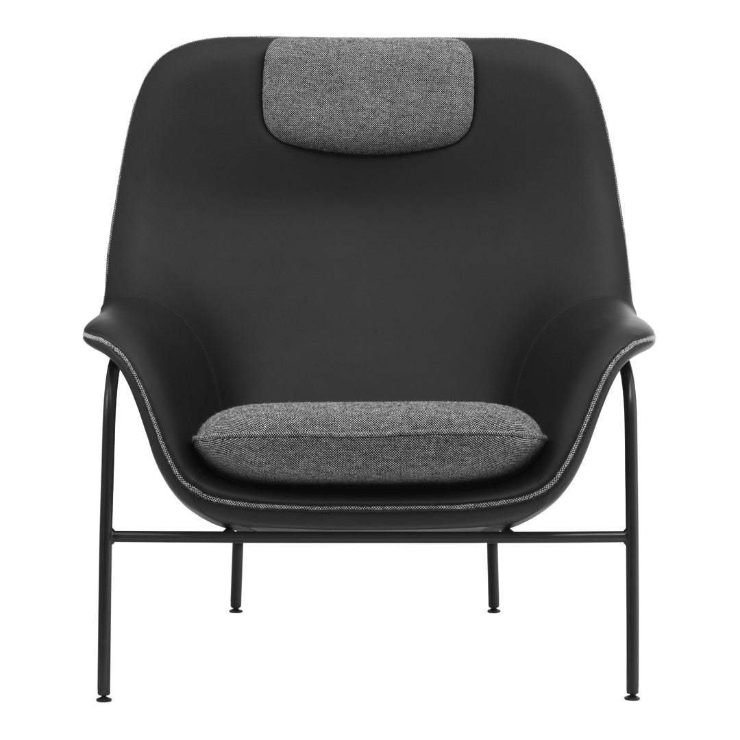 Modern Drape High Lounge Chair with Headrest - Sturdy Steel Legs for Living Room, Patio, or Office Relaxation