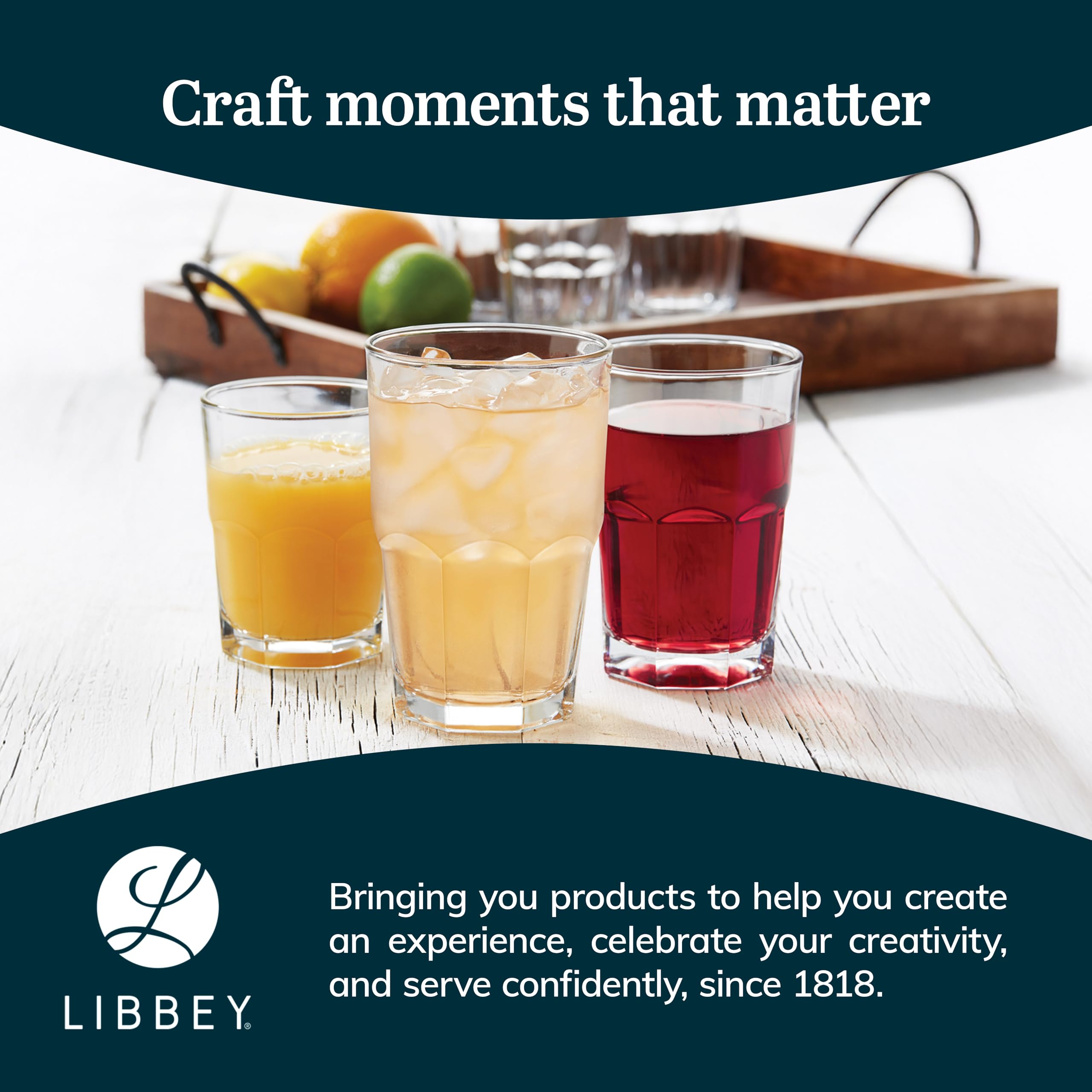 Libbey Boston 18-Piece Stackable Glassware Set - Tumbler, Rocks & Juice Glasses for Everyday Use | Classic Kitchen Drinking Cups for Cocktails, Iced Coffee & Entertaining