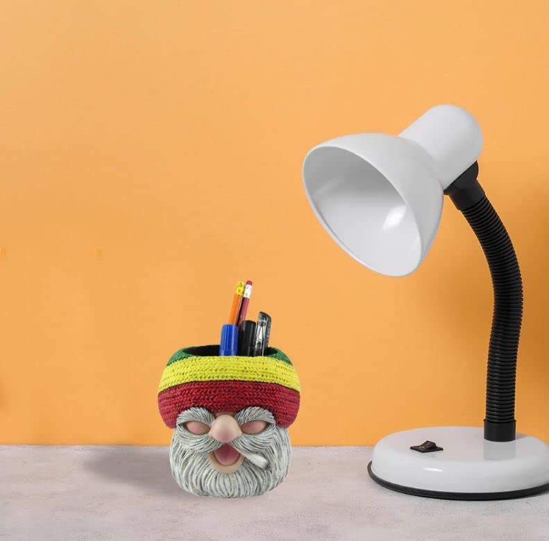 Rasta Gnome Pen Holder – 'Don't Bogart It' Rastafari Gnome with Beanie | Desk Organizer, Pencil Holder & Makeup Brush Storage | Perfect for Office, Home & Gift Giving