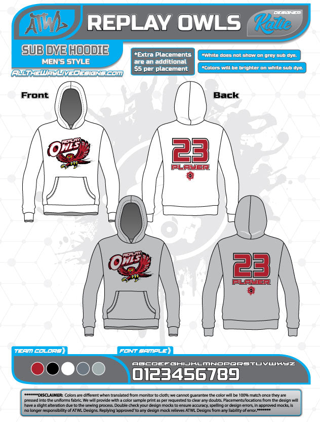 Replay Owls Sublimation Dye Hoodie - Trendy Streetwear for Men & Women | Perfect for Casual Outfits, Gym, and Everyday Wear