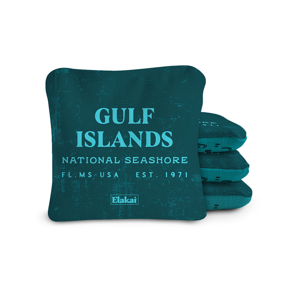 Premium Cornhole Bags Set for National Parks & Gulf Islands Shore - Outdoor Lawn Games, Beach Parties & Backyard BBQs