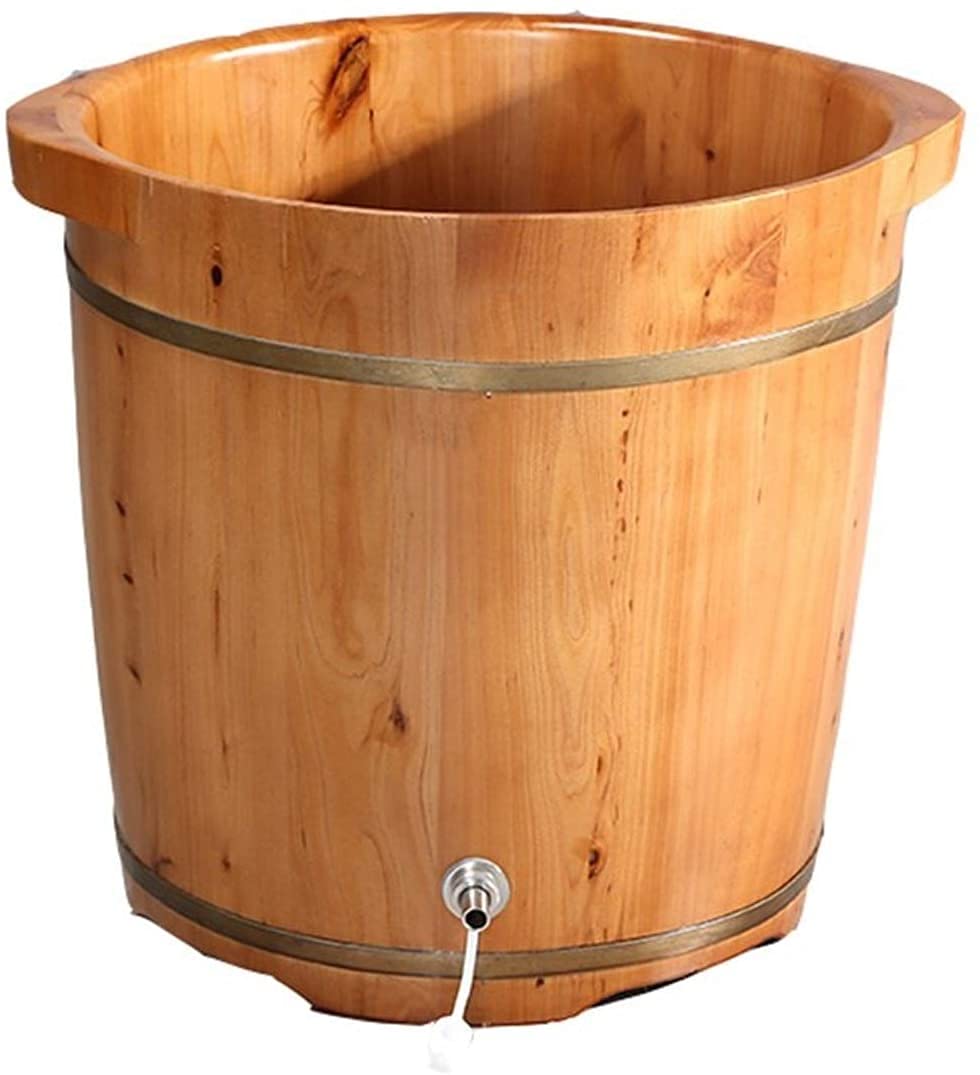 Premium Cedar Wood Foot Soaking Tub - Natural Wooden Foot Bath Basin for Relaxation & Massage, Medium Size, Durable & Sturdy Sauna Foot Spa Bucket for Home Use - Perfect for Stress Relief, Improved Sleep & Aromatherapy Sessions