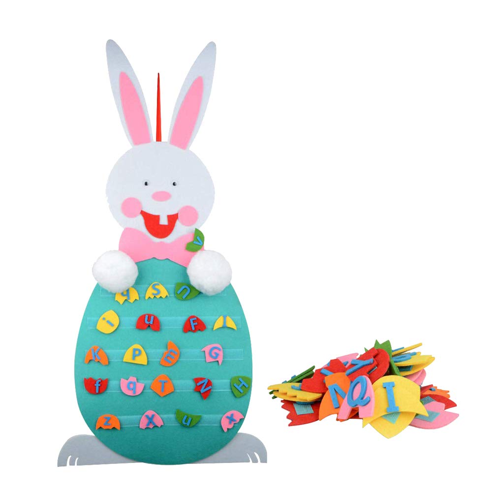 INOOMP Easter Bunny Egg Puzzle Toy - DIY Alphabet Puzzle Pendant for Kids - Educational Learning Toy for Toddlers & Children - Perfect for Easter Gifts, Classroom Activities & Early Childhood Development