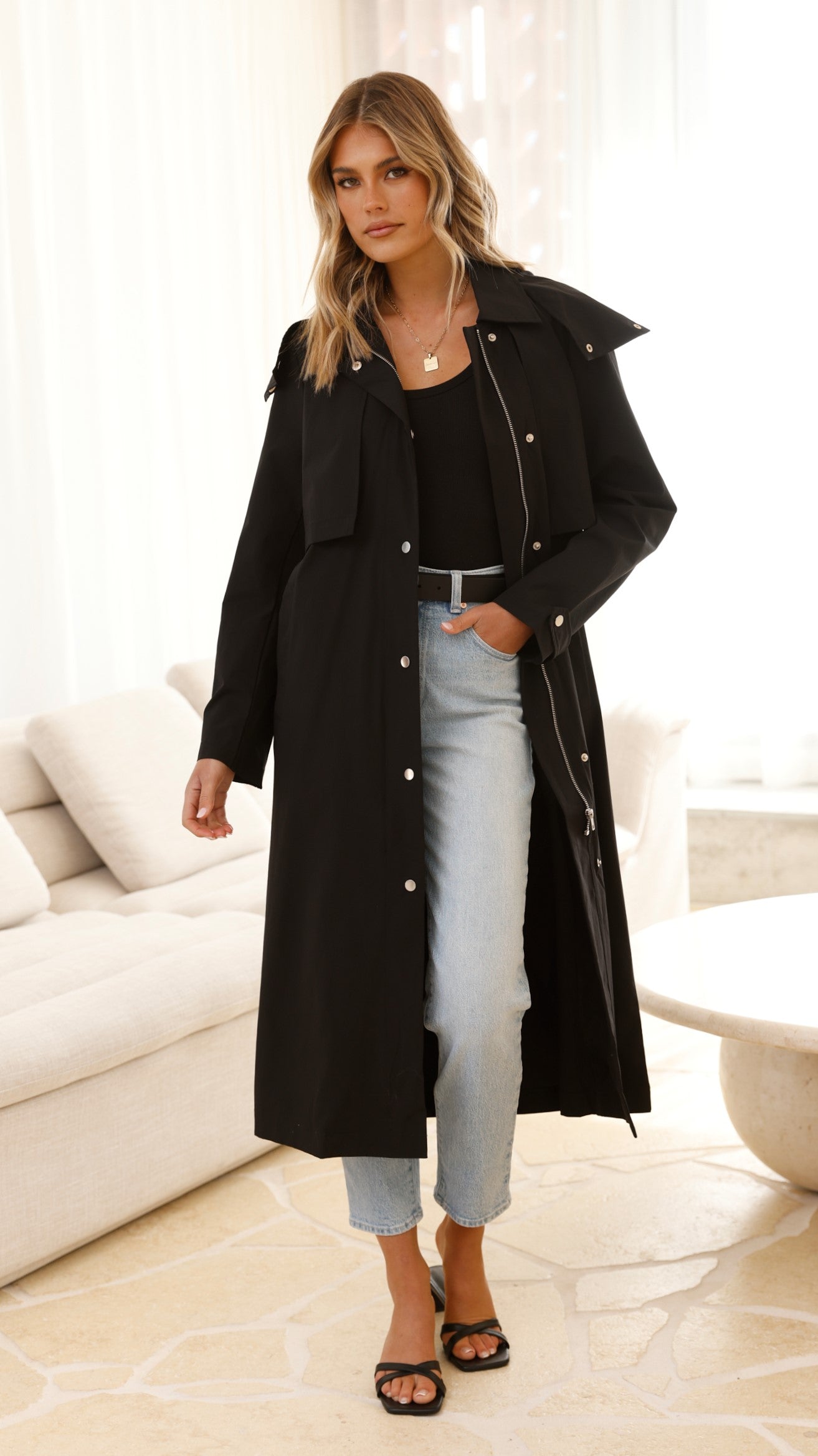 Hendrix Black Trench Coat for Men & Women | Stylish Waterproof Outerwear for Fall & Winter | Perfect for Office, Travel & Casual Wear