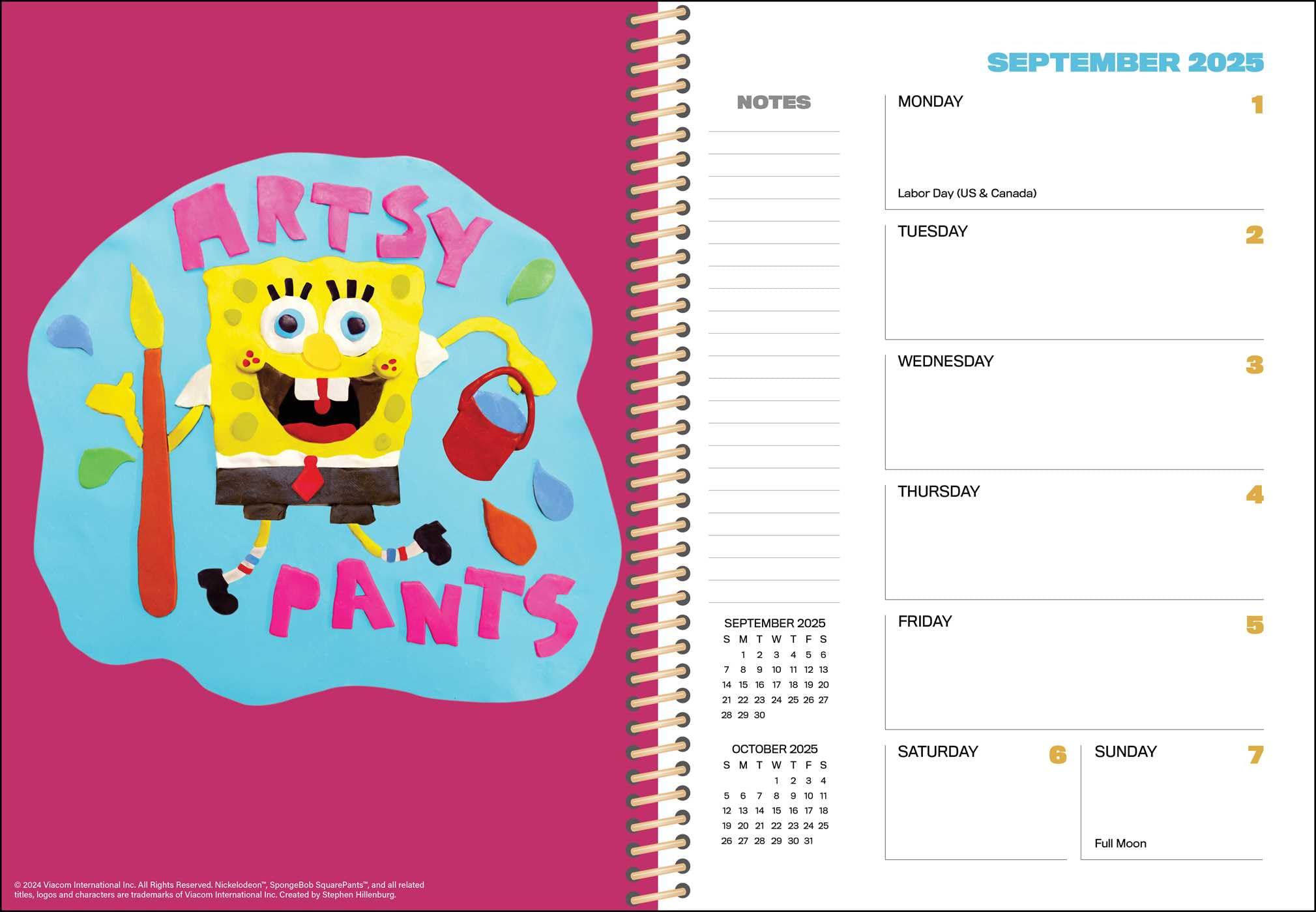 SpongeBob SquarePants 2025 Monthly Planner - 12-Month Wall Calendar with Fun Cartoon Designs - Perfect for School, Office & Home Organization