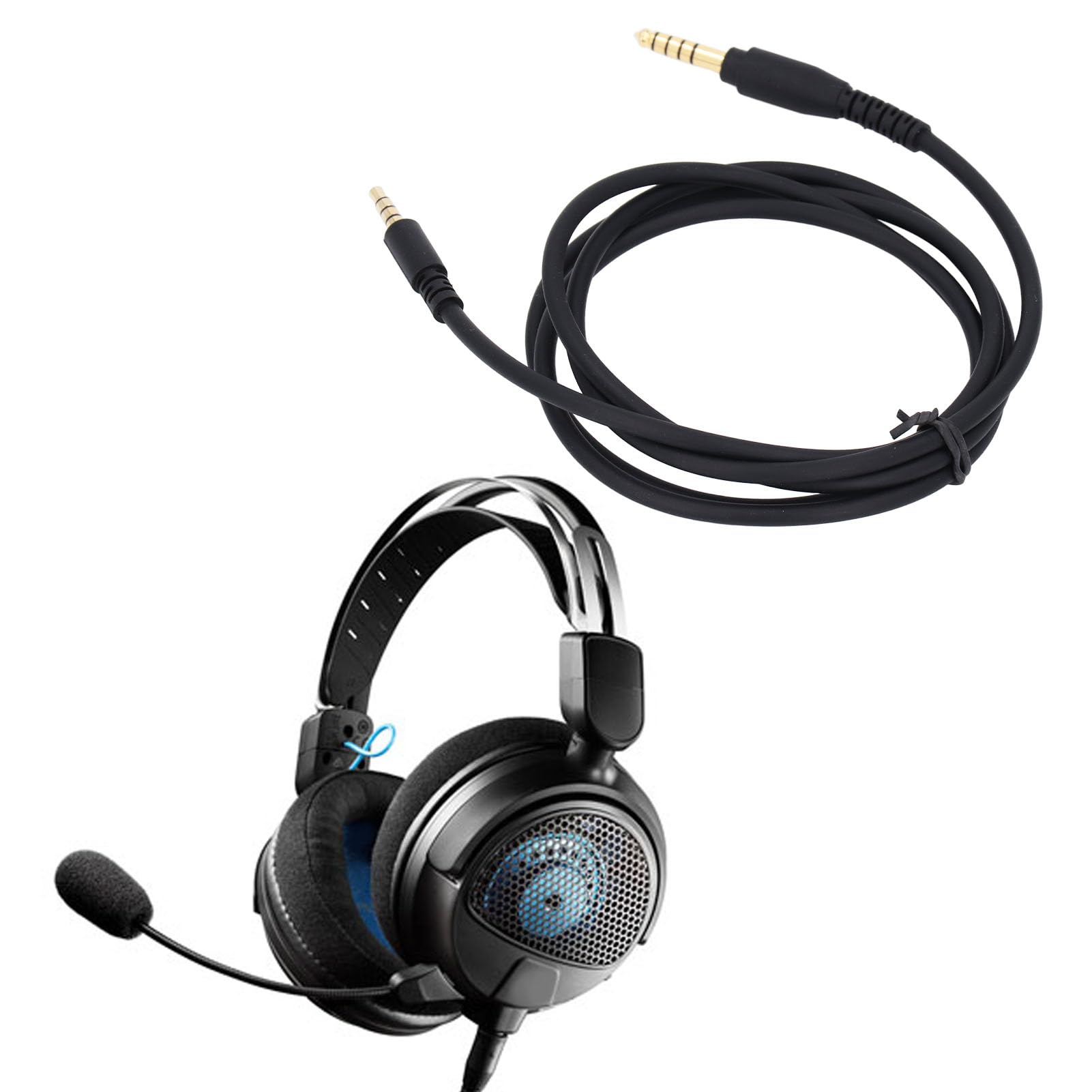 Original Audio Technica ATH-GL3 ATH-GDL3 Headset Replacement Cable - 3.5mm Jack, 1.3m/4.3ft Braided Cord - Perfect for Gaming, Music & Studio Use