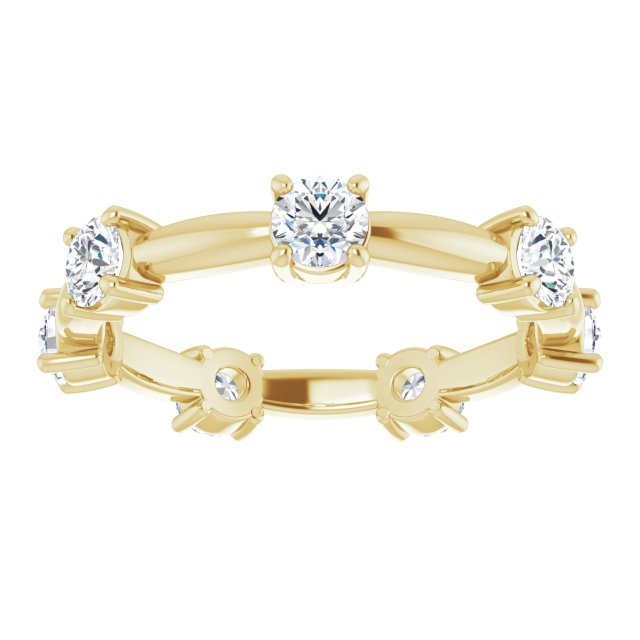 1.17 Carat Round Diamond Eternity Band Stackable Ring - 14K White Gold Wedding Anniversary Gift for Her, Perfect for Bridal Stacking & Special Occasions