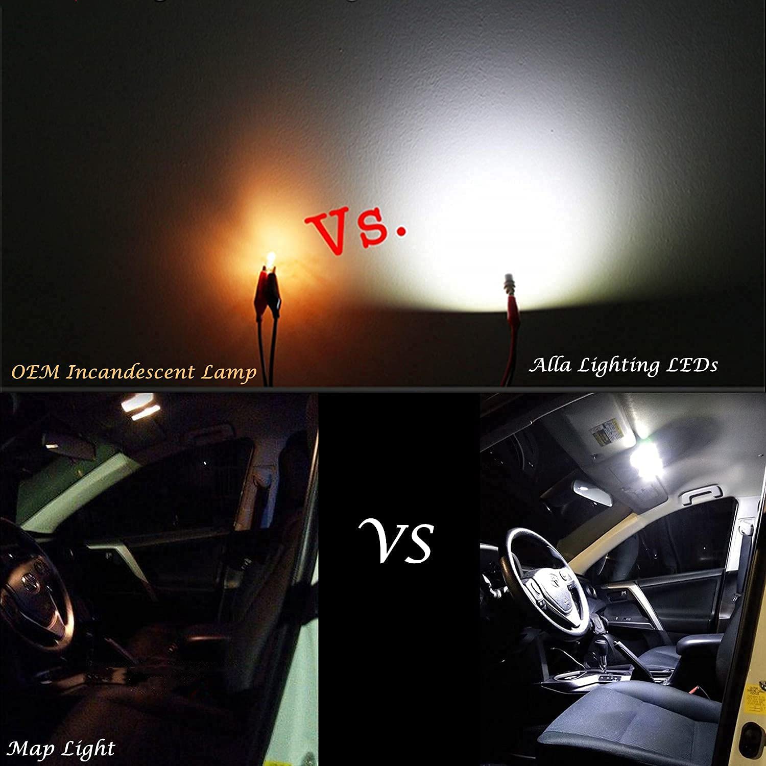 4x T10 168 175 194 LED Bulbs + 2x T20 7440 7443 LED Bulbs + 2x T25 3156 3157 LED Bulbs - 6000K Xenon White & Amber Yellow - Interior, License Plate, Backup Reverse, Brake Tail, DRL & Turn Signal Lights - Perfect for Car, Truck, SUV & Motorcycle Lighting Upgrades