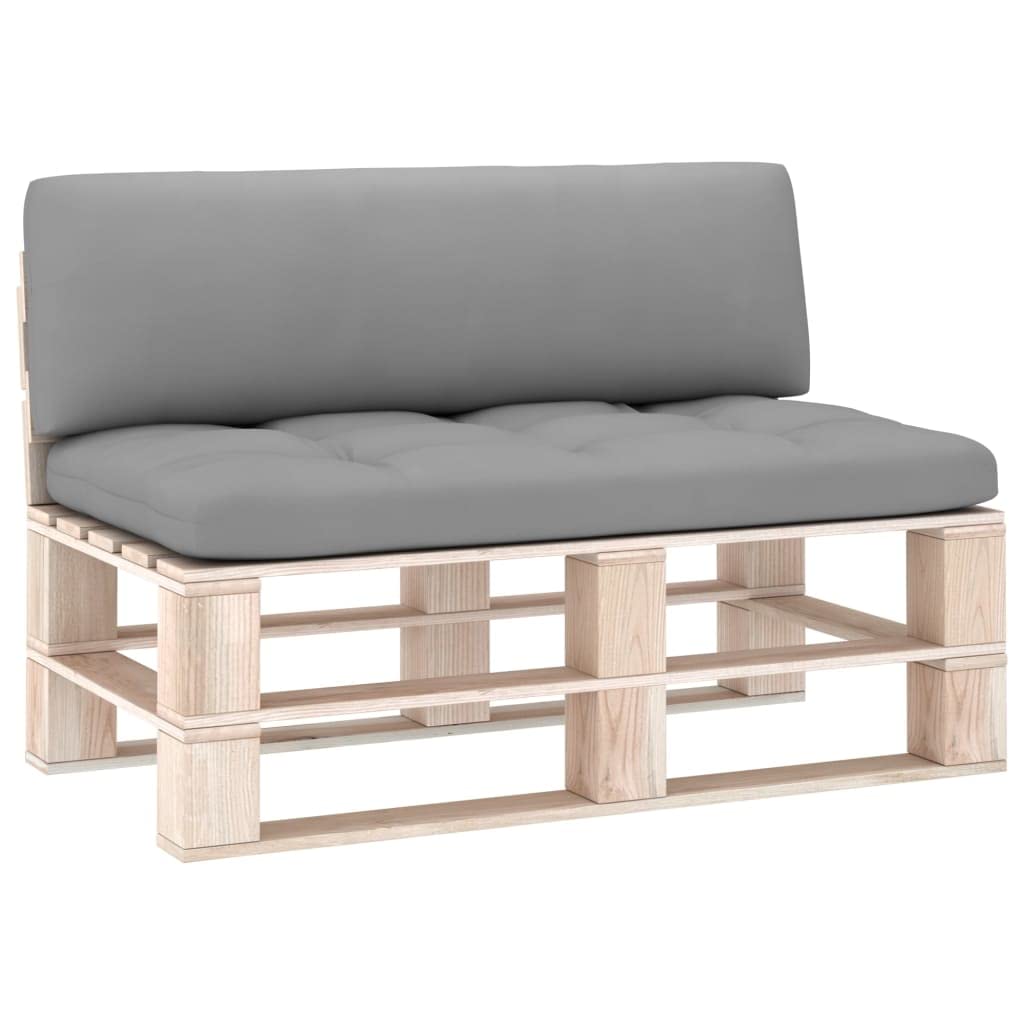 2-Piece Thickly Padded Pallet Sofa Cushions - Gray Outdoor Patio Furniture Seat Cushions for Comfortable Lounging & Relaxation