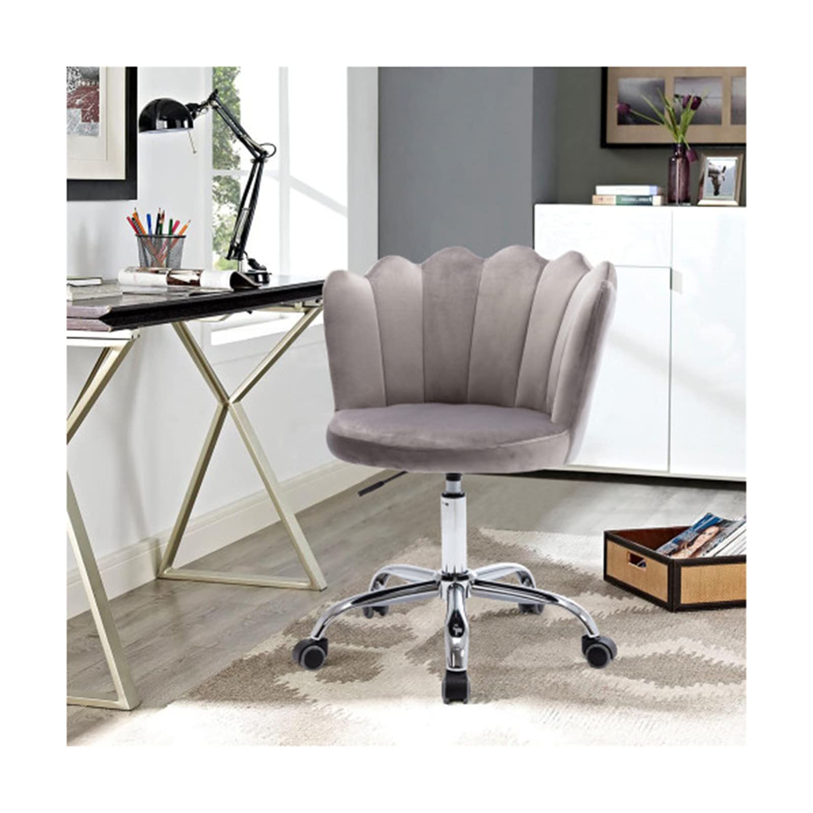 ACD Ergonomic Home Office Chair - Modern Swivel Shell Chair for Living Room & Bedroom, Gray - Perfect for Work, Study & Relaxation