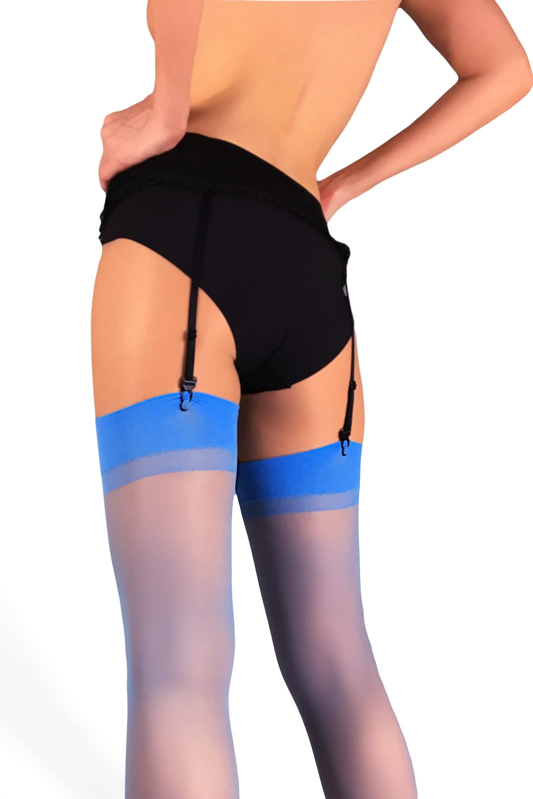 Mila Marutti Women's Sheer Thigh High Stockings - Sexy Pantyhose Nylons for Garter Belt & Lingerie - Perfect for Date Night, Bridal Wear & Special Occasions