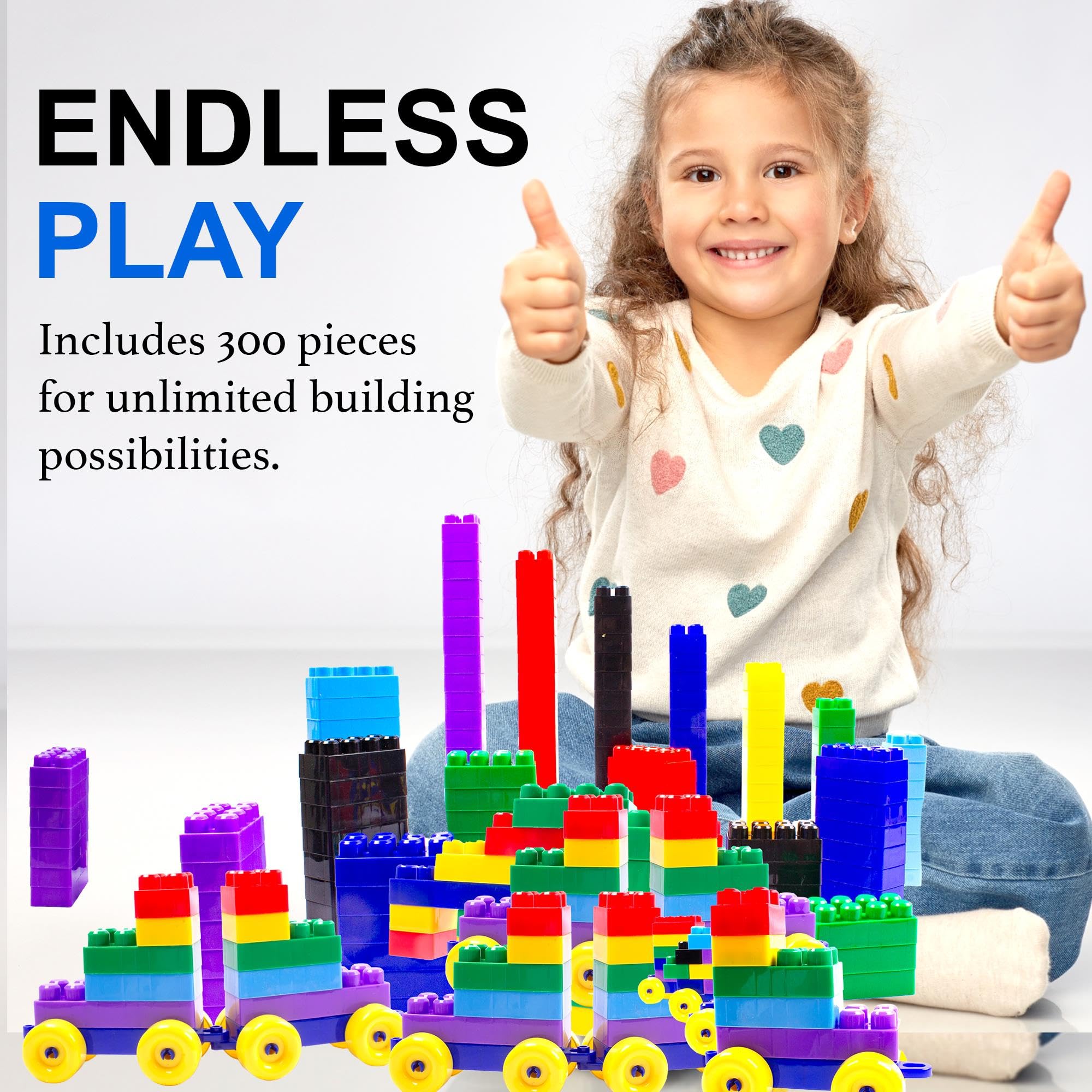STEM Building Blocks for Toddlers (300 Pcs) - Educational Stacking Toys for Kids Ages 3+ | Perfect for Montessori Learning & Birthday Gifts