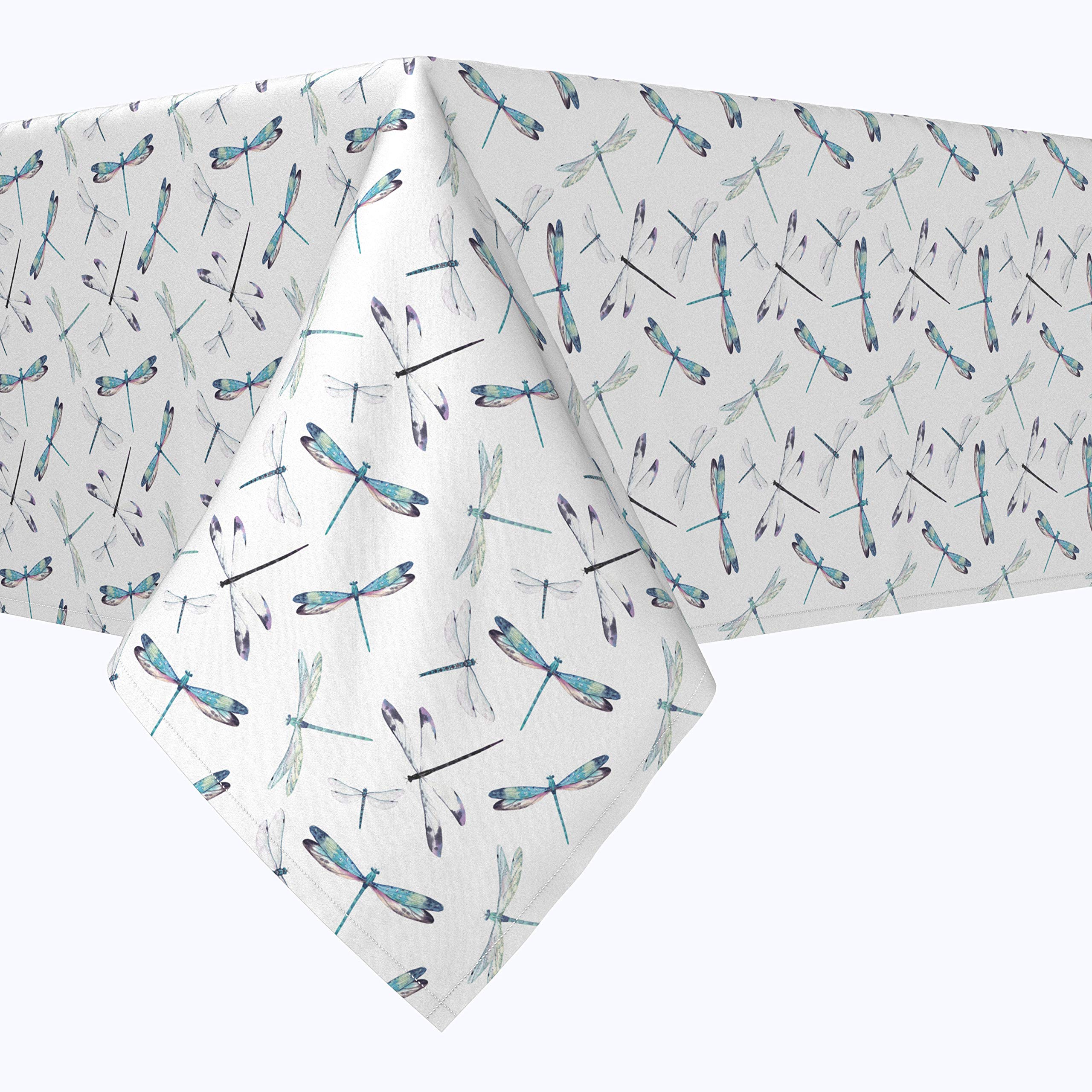 Premium Machine Washable 100% Milliken Polyester Tablecloths & Table Runners Set - Dragonfly Design (54