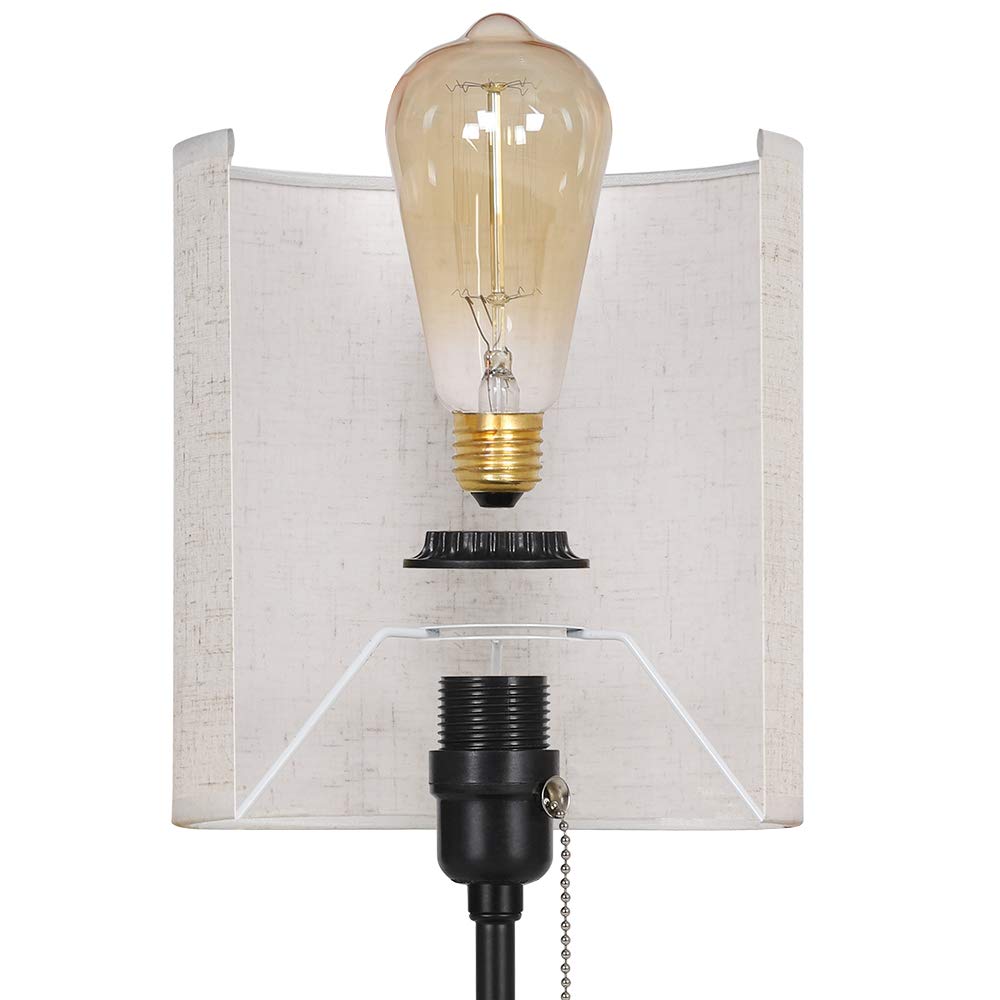 USB Table Lamp Set of 2 - Bedside Nightstand Lamp with Dual USB Charging Ports, Fabric Shade Desk Reading Light for Living Room, Bedroom, Office - Perfect for Night Reading, Charging Devices & Home Decor