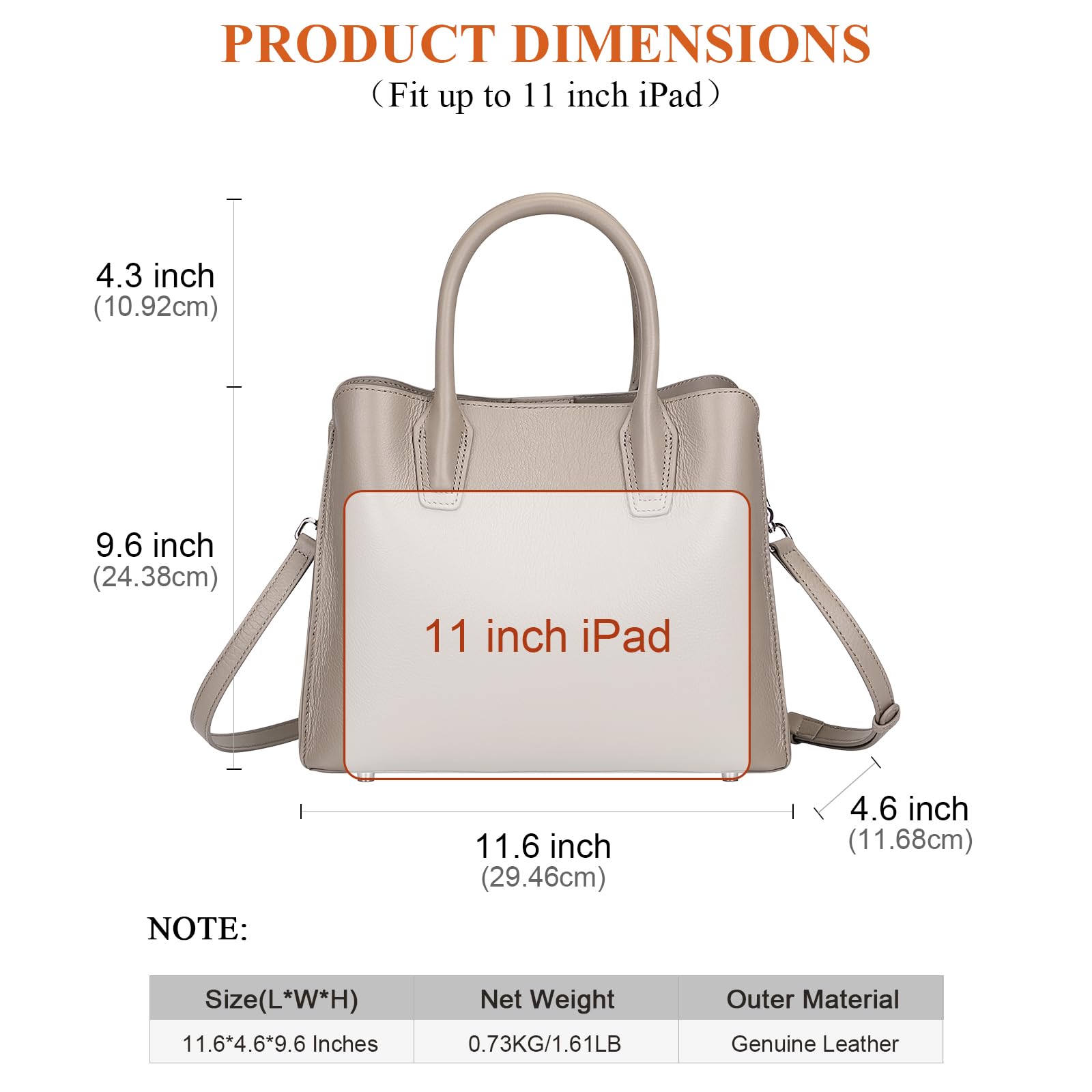 Genuine Leather Satchel Bags for Women - Classic Crossbody & Top Handle Purse for Work & Travel