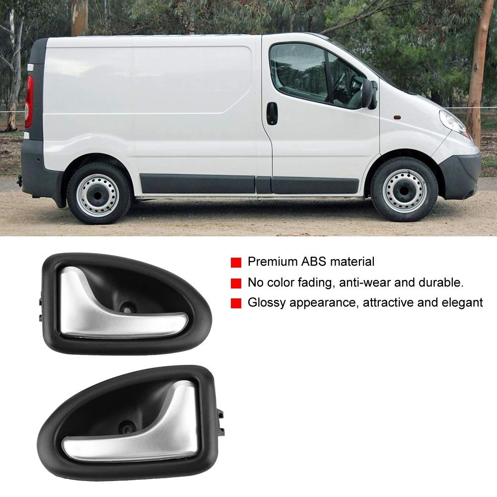 Renault Trafic & Vivaro Sliding Door Window Handle Replacement - Inner Door Handle 8200915599 & Trim Bowl Cover - Compatible with Renault Trafic 20010, Vivaro, Clio, Scenic (1 Pair) - Perfect for Car Interior Door Repair & Maintenance