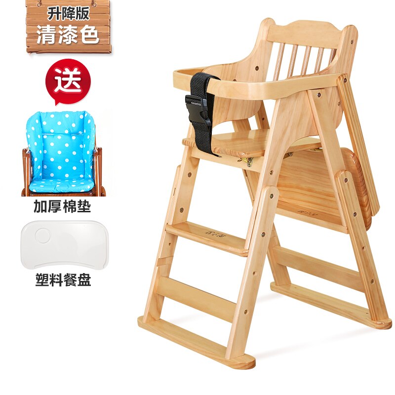 Wooden Baby High Chair - Adjustable Infant Feeding Chair for Safe & Comfortable Mealtime at Home or Restaurant