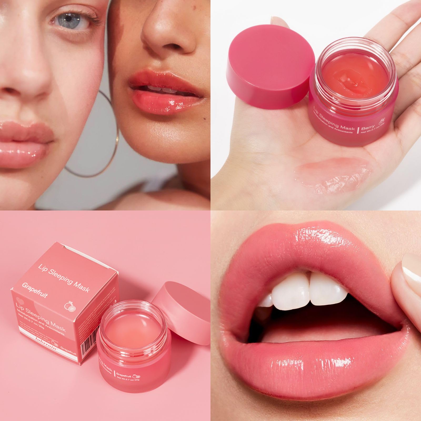 20g Lip Sleeping Mask for Dry Lips - Overnight Hydrating & Nourishing Lip Balm Treatment, Repairing Moisturizer for Chapped Lips (Grapefruit Flavor) | Perfect for Nighttime Lip Care & Winter Dryness Relief