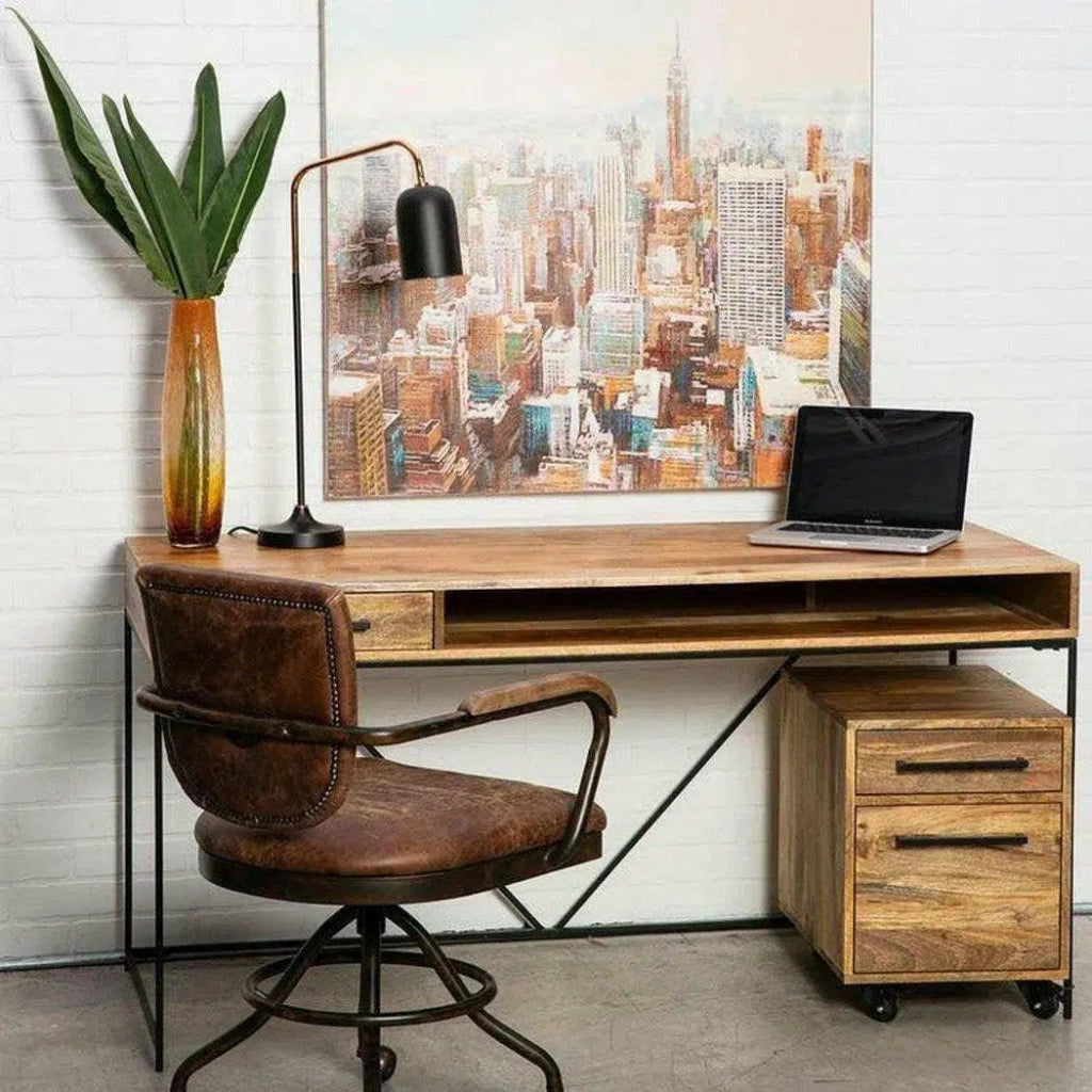 60 Inch Scandinavian Natural Wood Desk - Modern Home Office & Study Desk for Work, Gaming & Writing - Durable & Stylish Workspace Solution