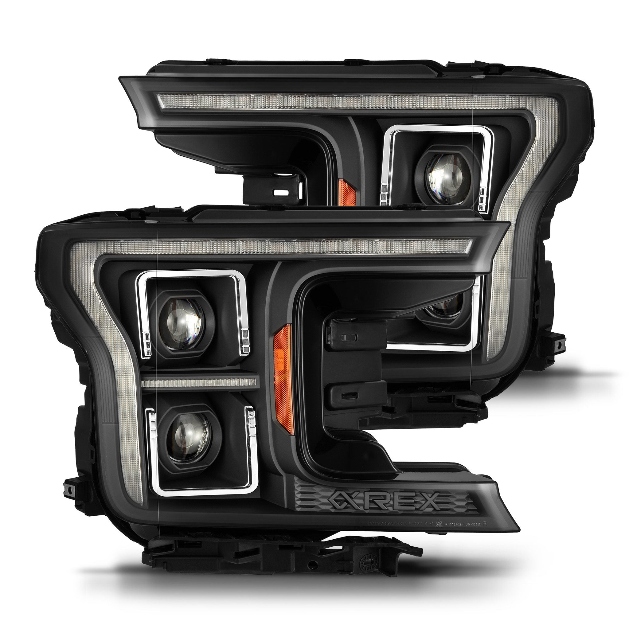 18-20 Ford F150 (MK II 14th Gen Style) PRO Series Black Halogen Projector Headlights - Upgrade for Night Driving & Off-Road Adventures