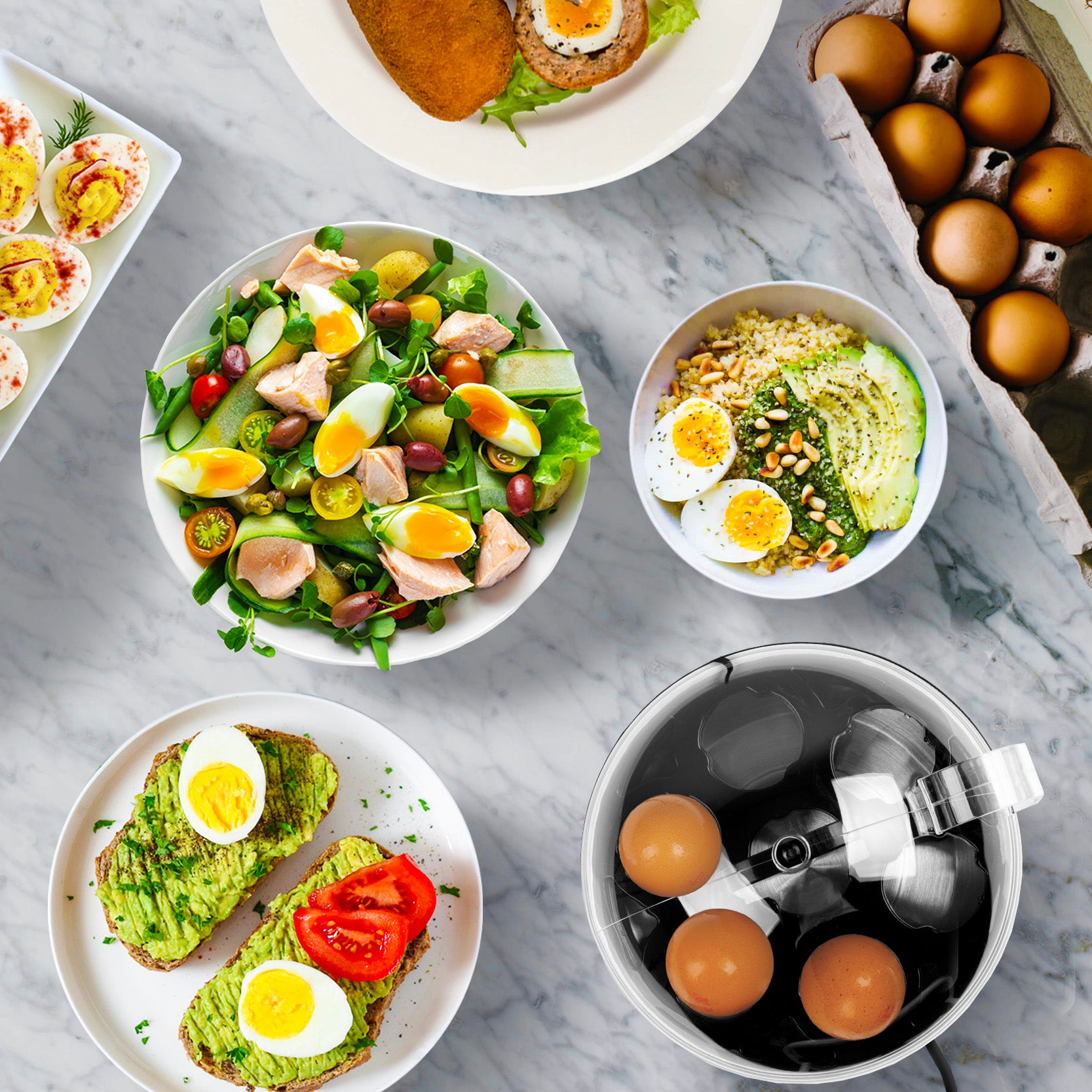 Duronic EB27 BK Electric Egg Boiler - Automatic Egg Steamer & Poacher Machine for Perfect Soft, Medium & Hard Boiled Eggs (7 Eggs Capacity) | Ideal for Breakfast, Meal Prep & Healthy Cooking