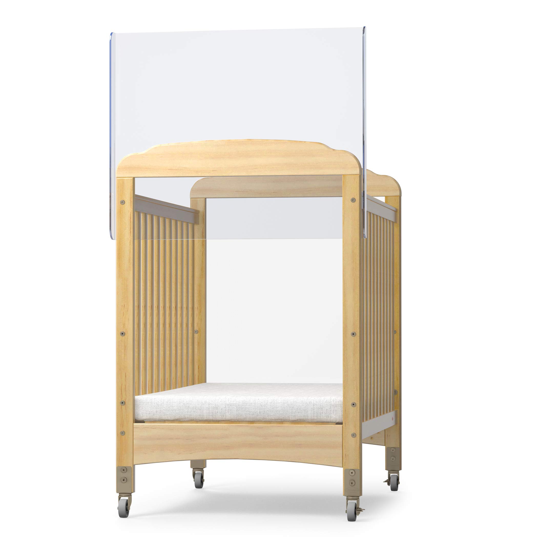 Foundations CareShield 1-Sided Crib Divider - Clear Plexiglass Safety Barrier for SafetyCraft & Serenity Cribs - Easy Installation Baby Crib Partition for Daycare Centers & Nurseries - Increases Crib Capacity (1-Pack) - Perfect for Childcare Facilities & Home Nurseries