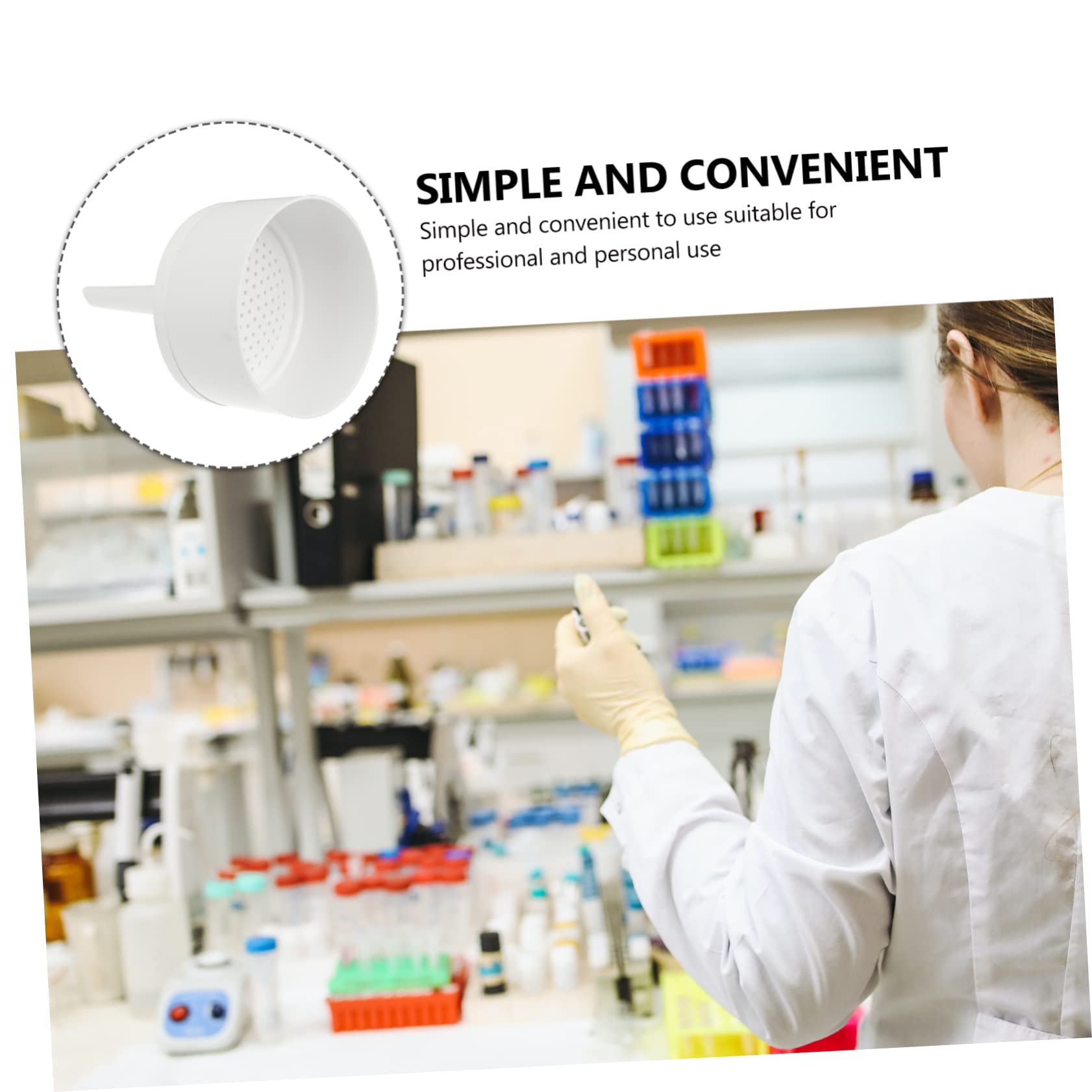 Premium Plastic Buchner Funnel with Filter Paper - 1pc Lab Filtration Funnel for Chemistry Experiments, Coffee Brewing & Essential Oil Extraction