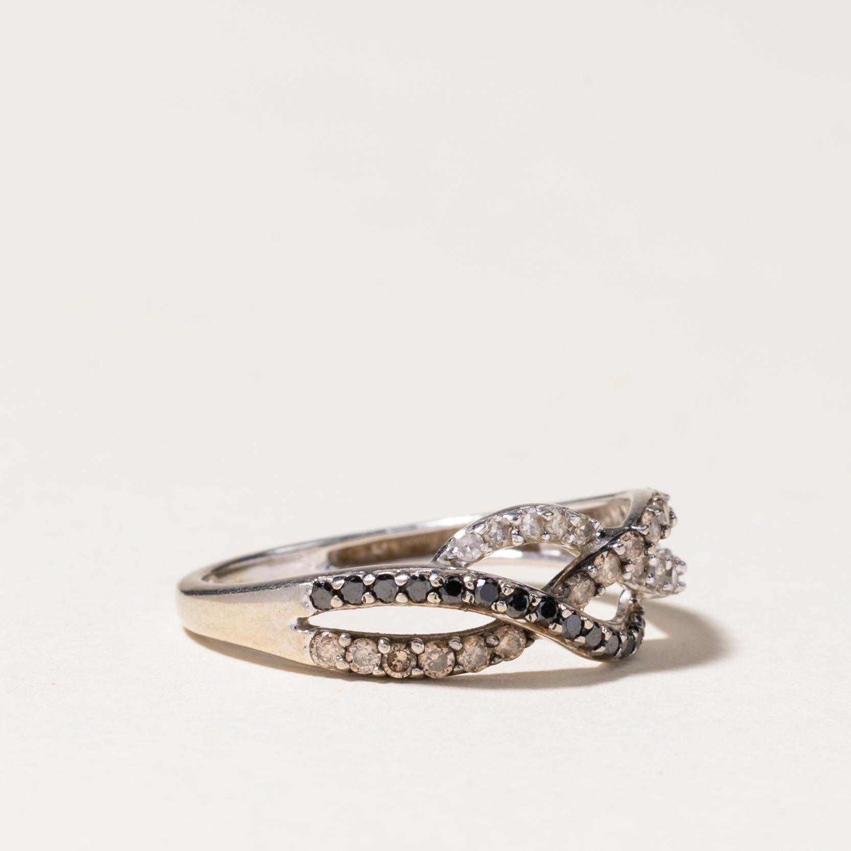Elegant Multi-Color Diamond Crossover Ring | 0.07ctw, 0.15ctw, 0.117ctw Options | Size 5 | Perfect for Anniversary Gifts, Valentine's Day & Special Occasions