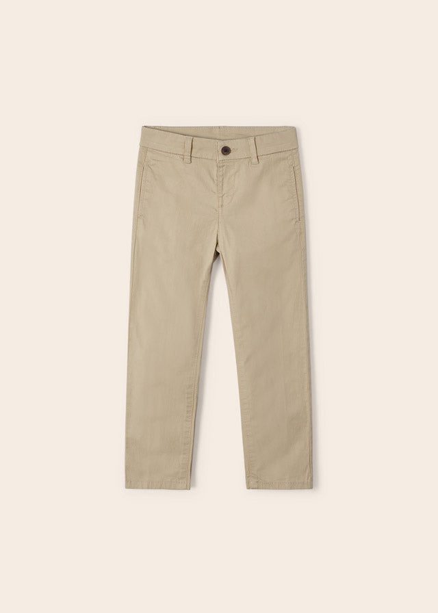 Mayoral Boys' Twill Basic Casual Trousers - Comfortable Sand Color Pants for School, Play & Everyday Wear
