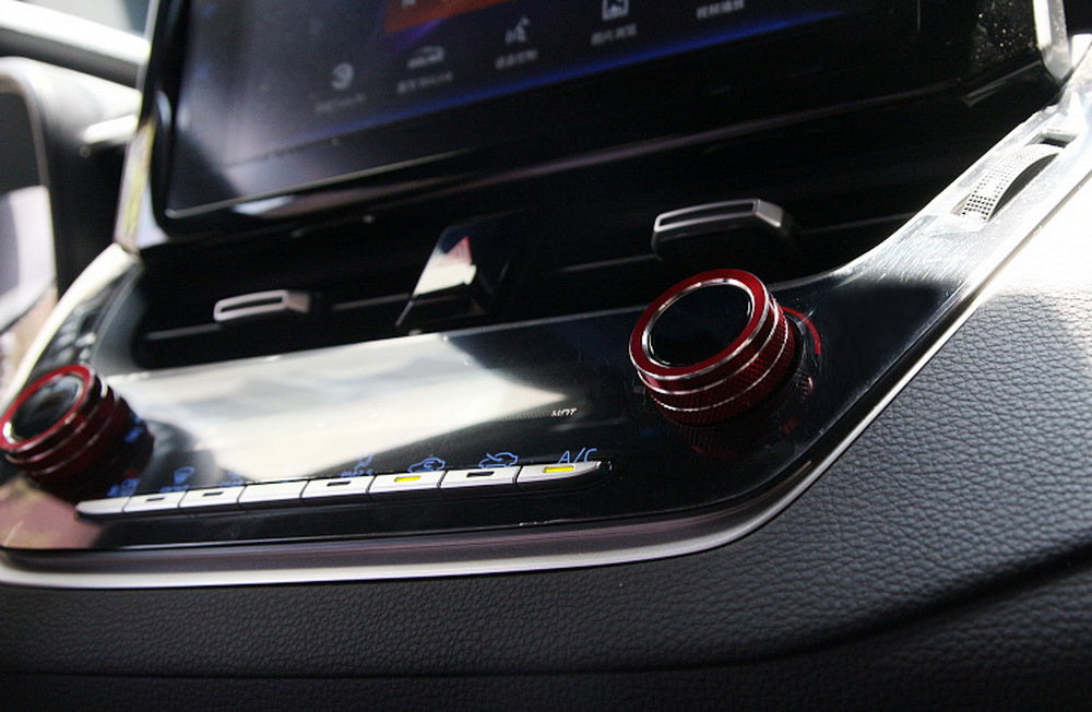 2PCS Red AC Climate Control Switch Knob Ring Covers for 2019+ Toyota Corolla Hatchback - Upgrade Interior & Protect Buttons (Perfect for Daily Driving & Car Enthusiasts)