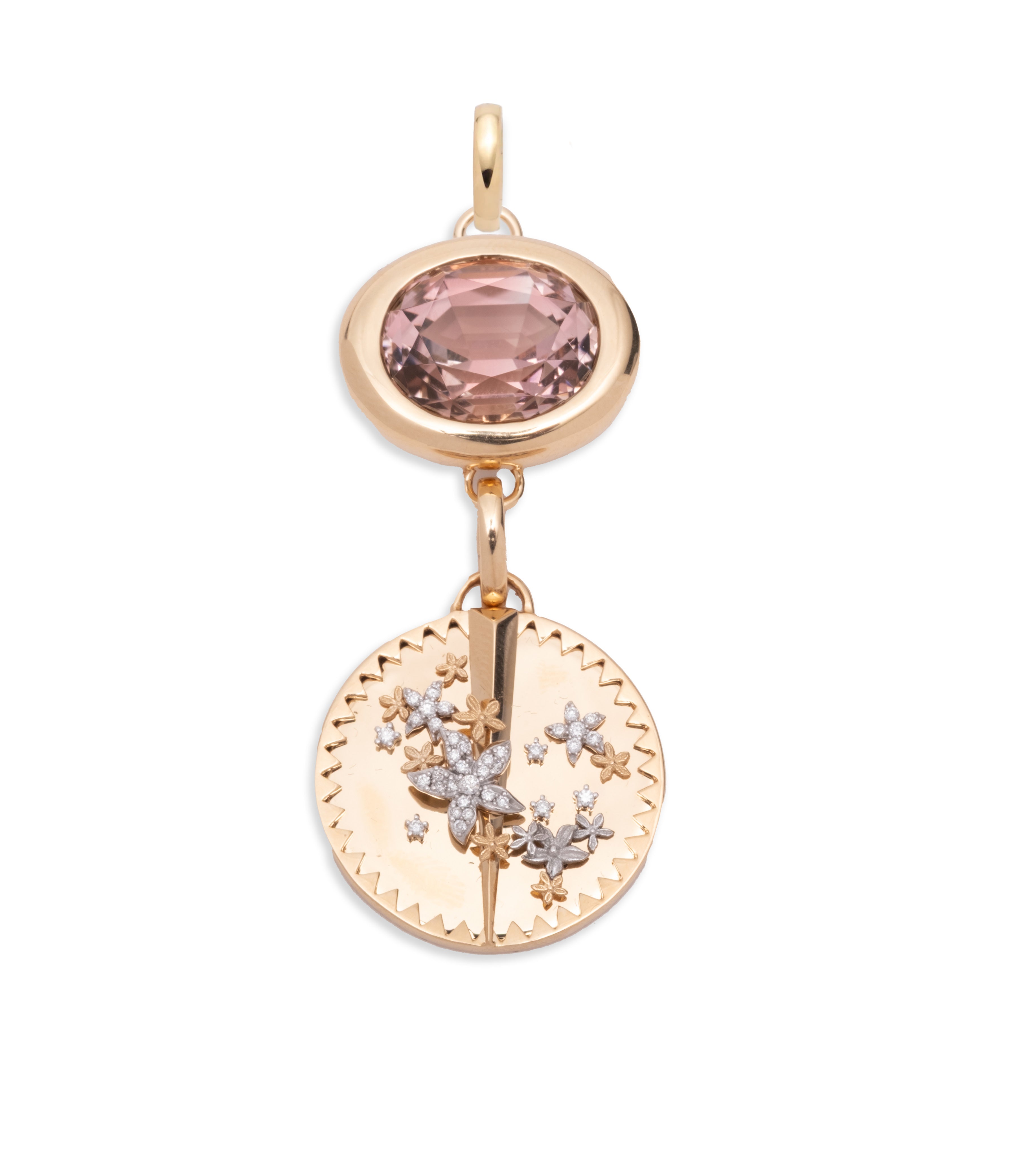 9.82ct Oval Cut Unique Pink Tourmaline Gemstone Pendant in 14K Yellow Gold with Annex Link Chain - Elegant Jewelry Gift for Women, Perfect for Weddings, Anniversaries & Special Occasions