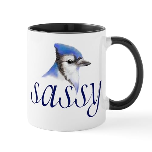 White/Black Inside - Sassy Blue Jay Mug