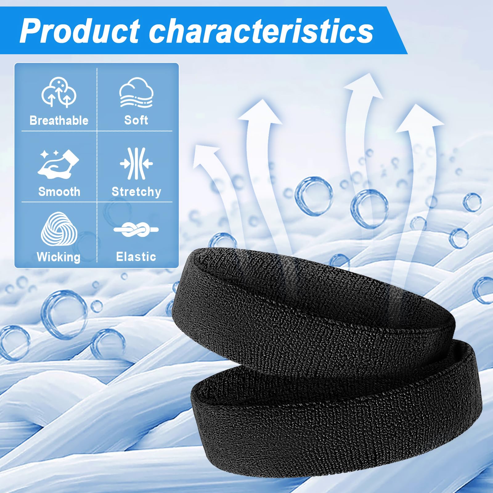 Moisture-Wicking Sweatbands for Men & Women - Sport Headbands for Running, Tennis, Basketball, Yoga & Workouts | Stay Dry During Exercise & Active Lifestyles