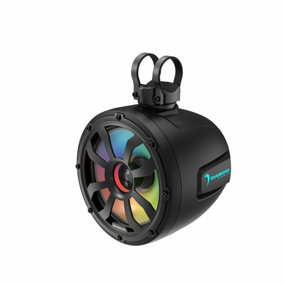 Diamond Audio POD8F4B 700W Peak (350W RMS) 8 Inch 2-Way Marine Tower Speaker Pod - Waterproof Boat Speakers for Outdoor Boating, Pool Parties & Marine Audio Systems