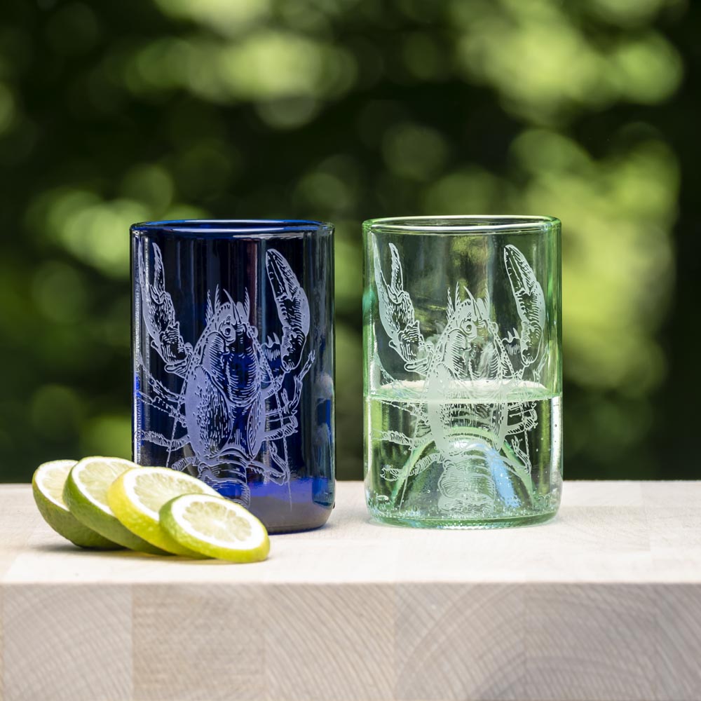 Eco-Friendly Upcycled Lola Lobster 12oz Green Reusable Tumbler Set of 4 | Sustainable Drinkware for Home, Office & Outdoor Adventures | BPA-Free Insulated Cups for Hot & Cold Beverages