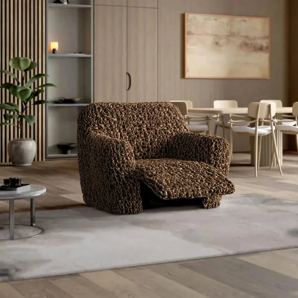 Fuco Velvet Reclining Armchair Slipcover - Soft Stretch Fabric Cover for Living Room, Bedroom, Home Theater - Easy Wash & Perfect Fit