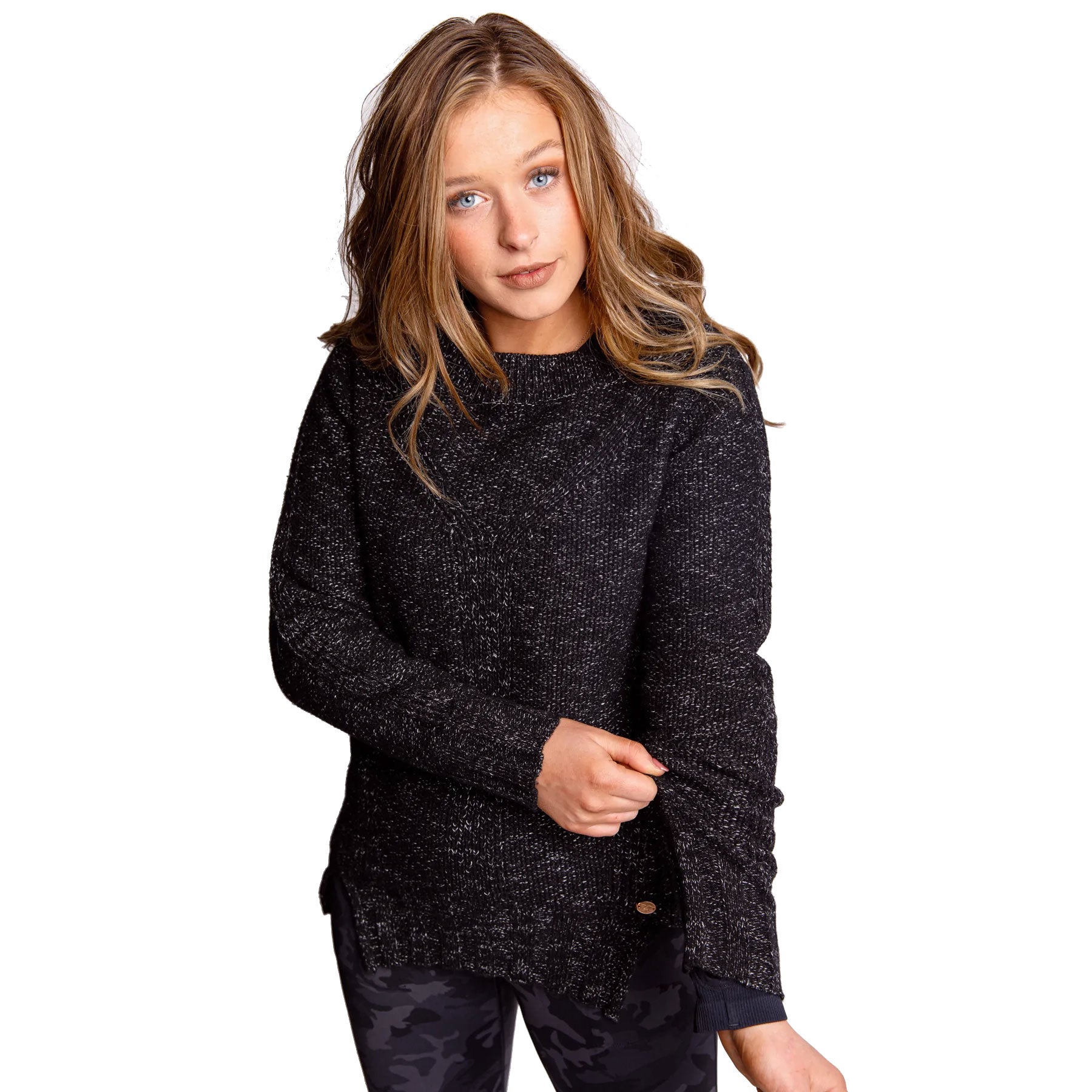 Calliope Coeur Black Women's Golf Sweater - Stylish & Comfortable Pullover for Women's Golf Outfits & Casual Wear