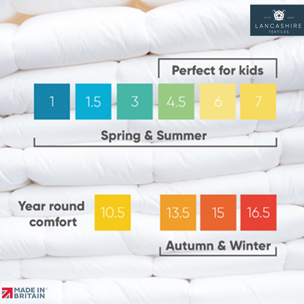 Luxury Double Size Egyptian Cotton Duvet - 13.5 Tog Hollowfibre Filled for All Seasons | Perfect for Cold Nights & Cozy Bedroom Comfort