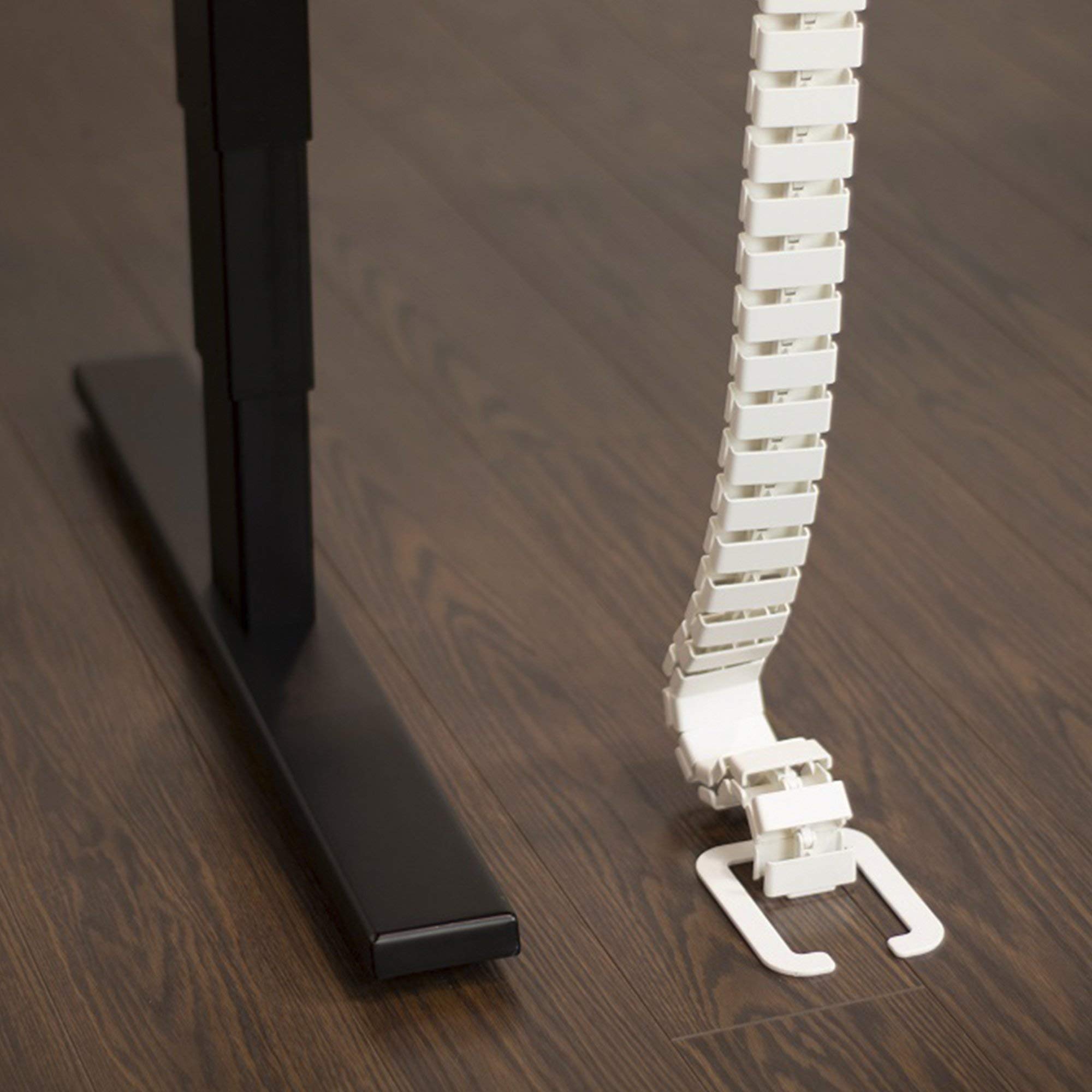 Adjustable Magnetic Cable Management Snake - White | Standing Desk Organizer | Perfect for Home Office & Workspace Organization
