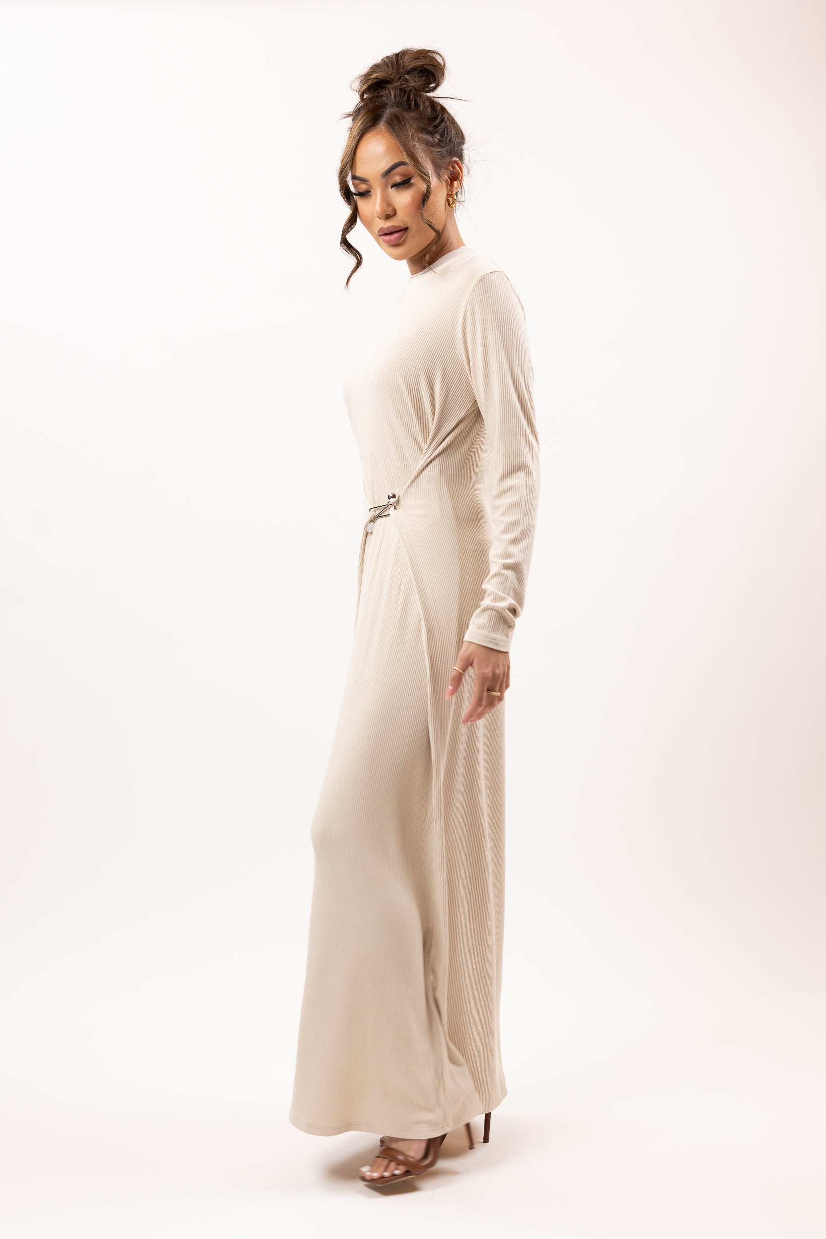 Hooked Maxi Dress for Women - Elegant Long Flowy Summer Beach Dress with Side Slit, Boho Chic Style for Vacation, Party, and Casual Wear